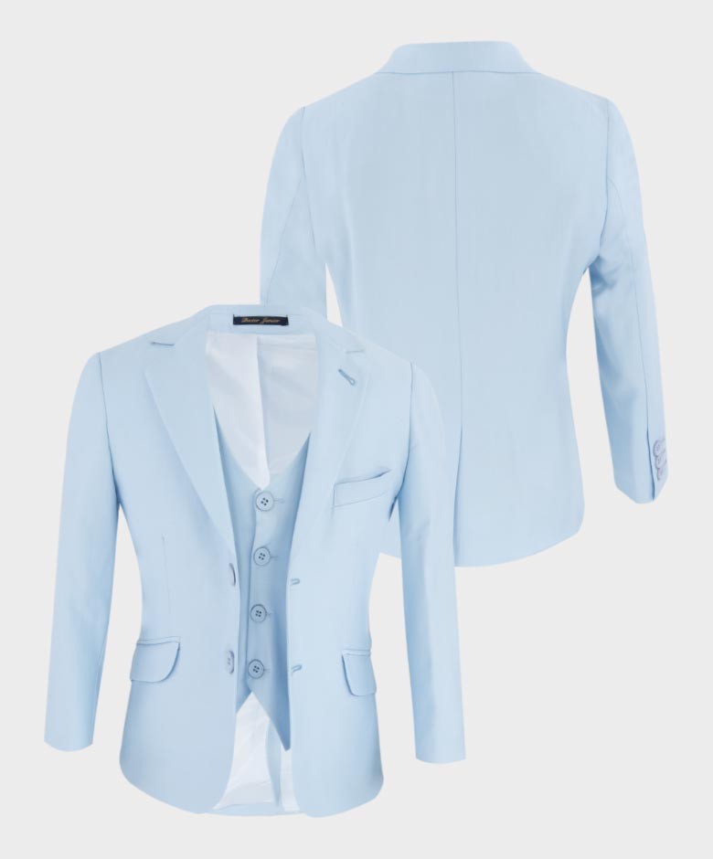 Boys 6 Piece Communion Tailored Fit Suit Set - Light Blue