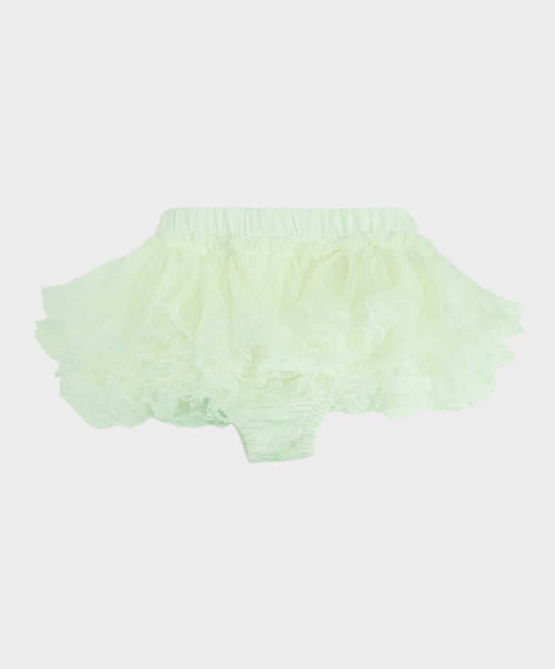 Baby Girls Ruffled Lace  bloomers - Ivory