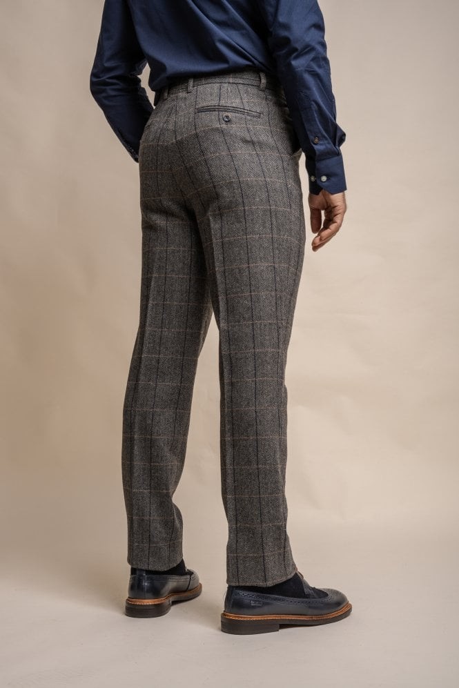 Men's Wool Blend Herringbone Check Suit - Albert