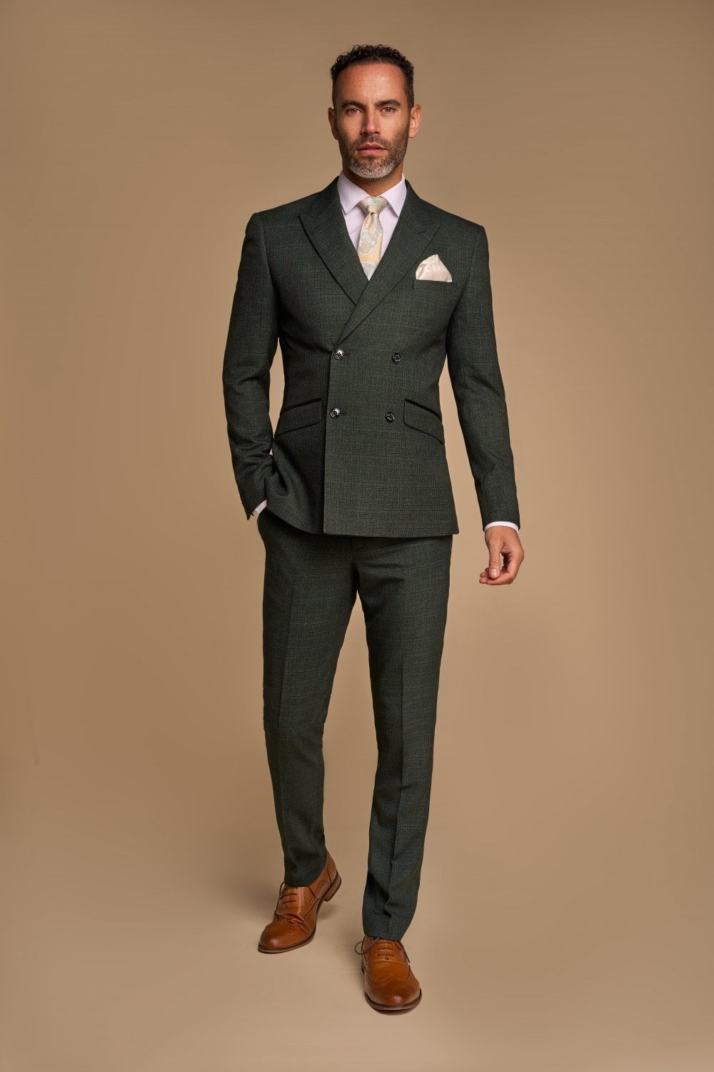 Men's Check Houndstooth Slim Fit Suit - CARIDI