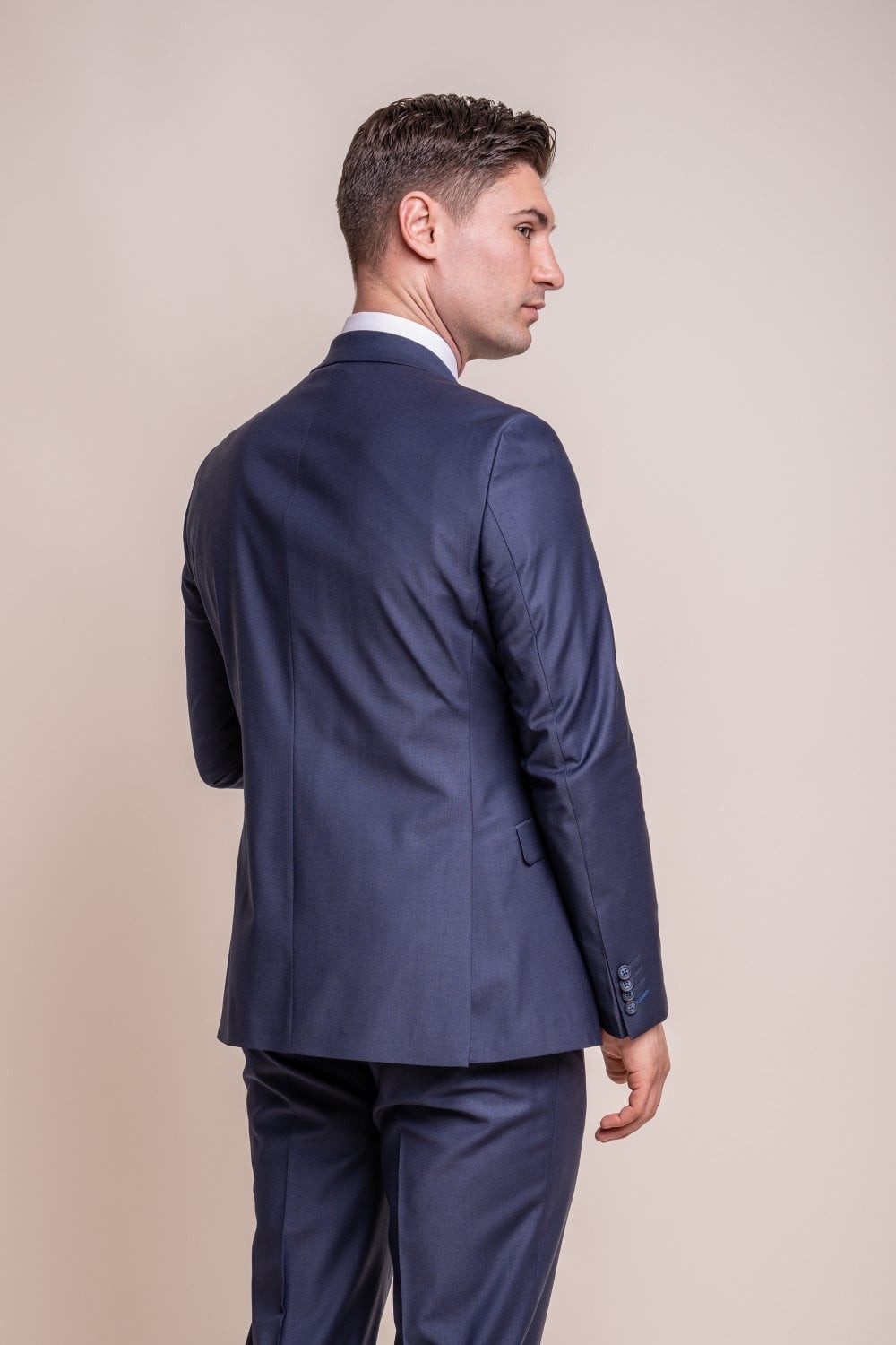 Men's Wool Blend Slim Fit Suit Jacket- BOND - Navy