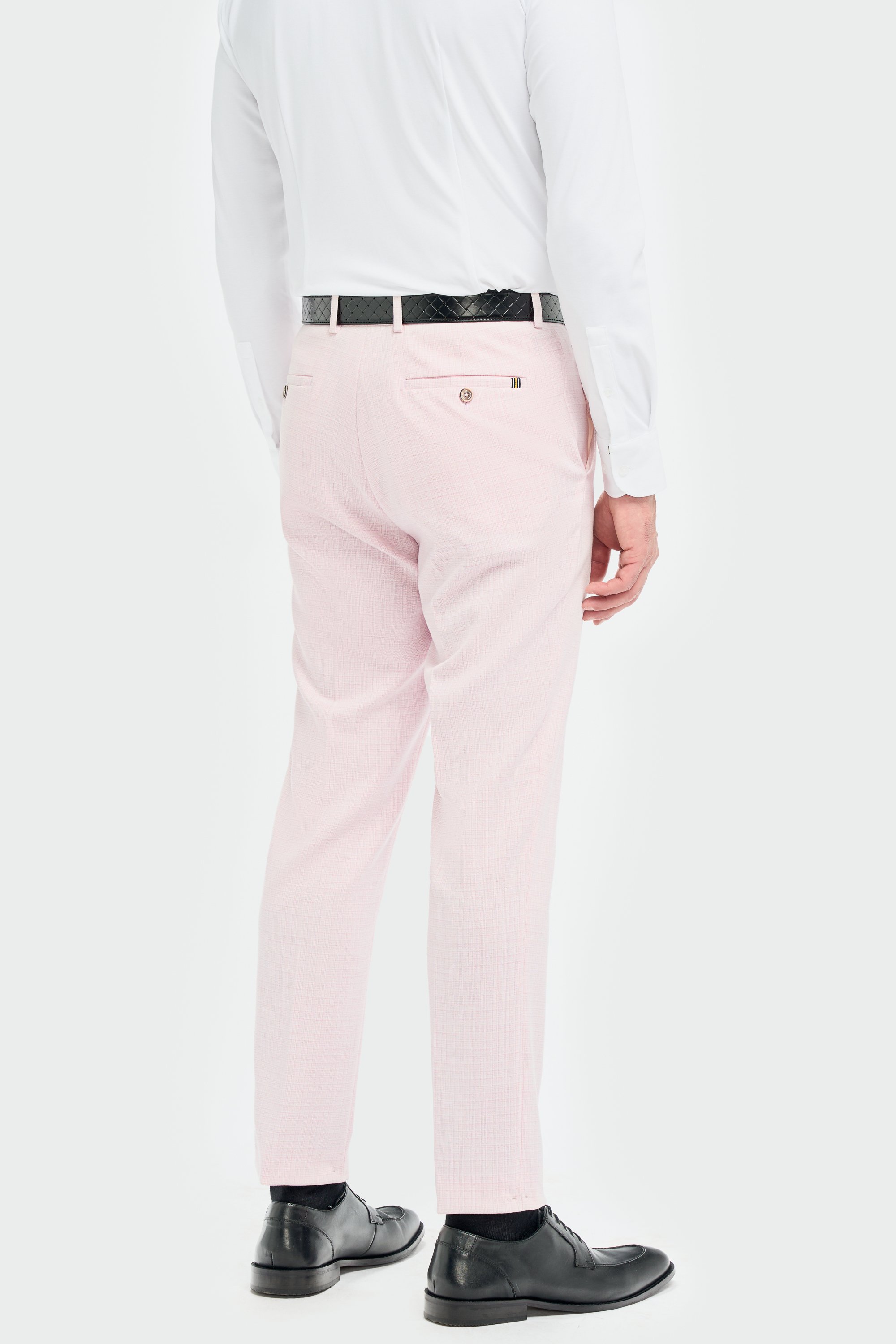 Men’s Slim Fit Textured Formal Trousers - Tropez