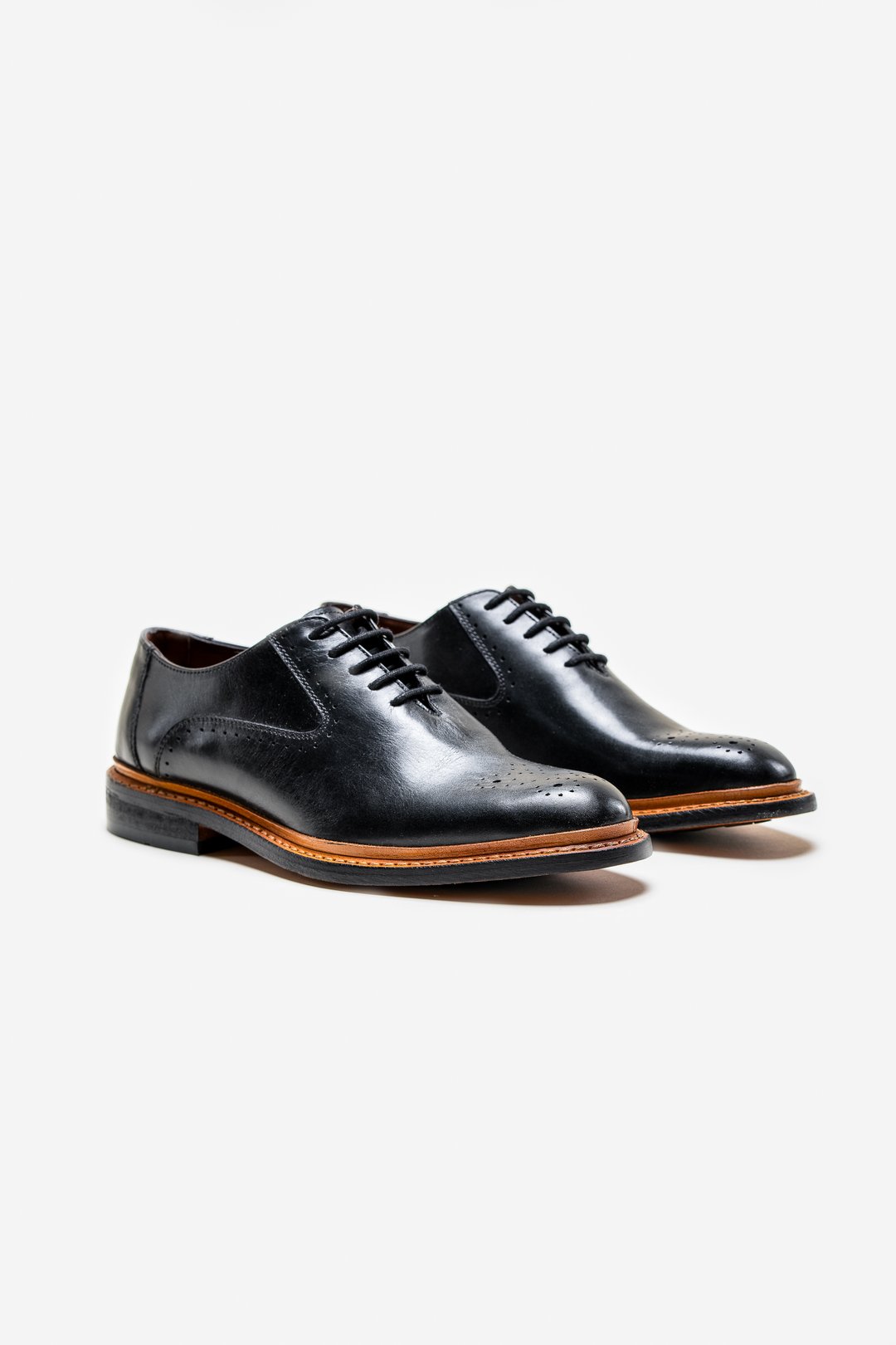 Mens black dress shoes leather sole best sale