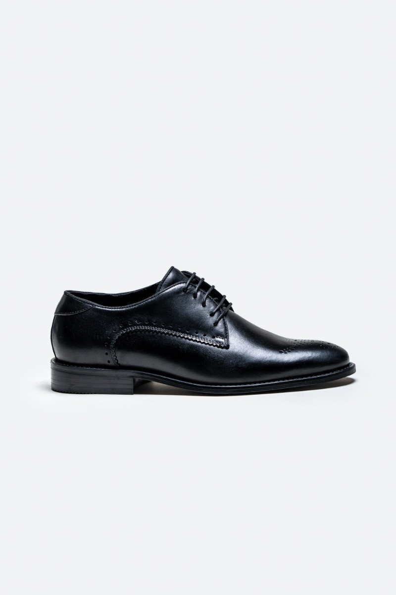 Men's Derby Lace Up Leather Brogue Dress Shoes - MADRID