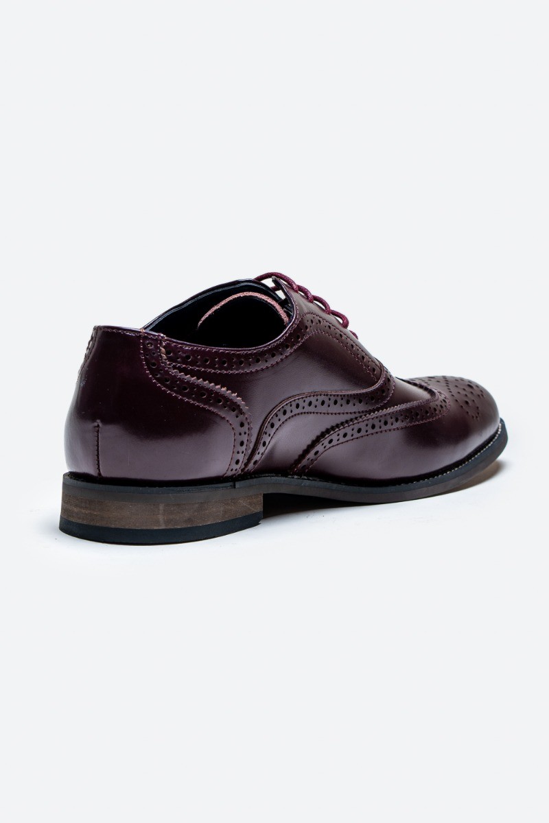 Men's Oxford Brogue Shoes - CLARK - Burgundy