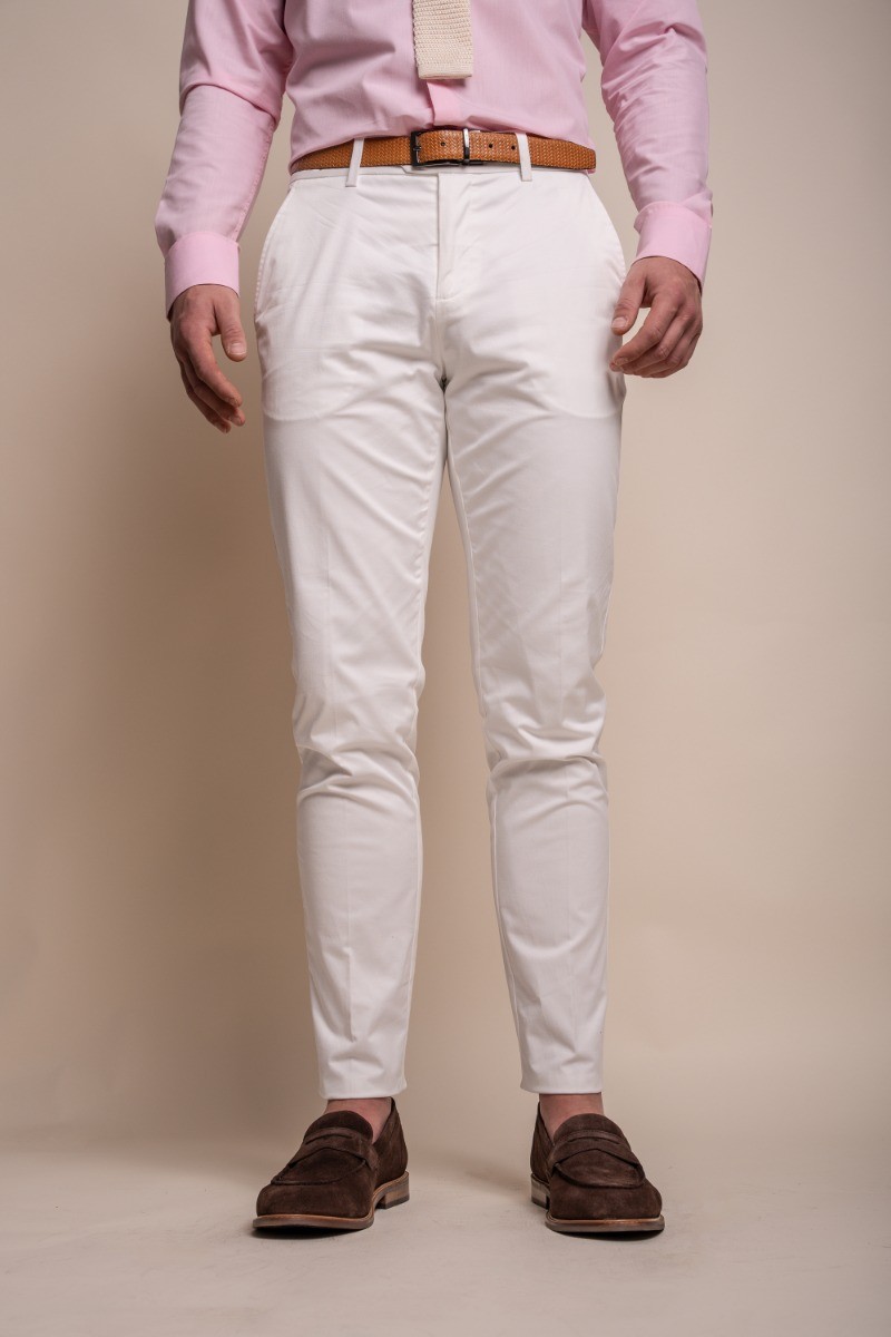 Men's Cotton Slim Fit Formal Trousers  - MARIO