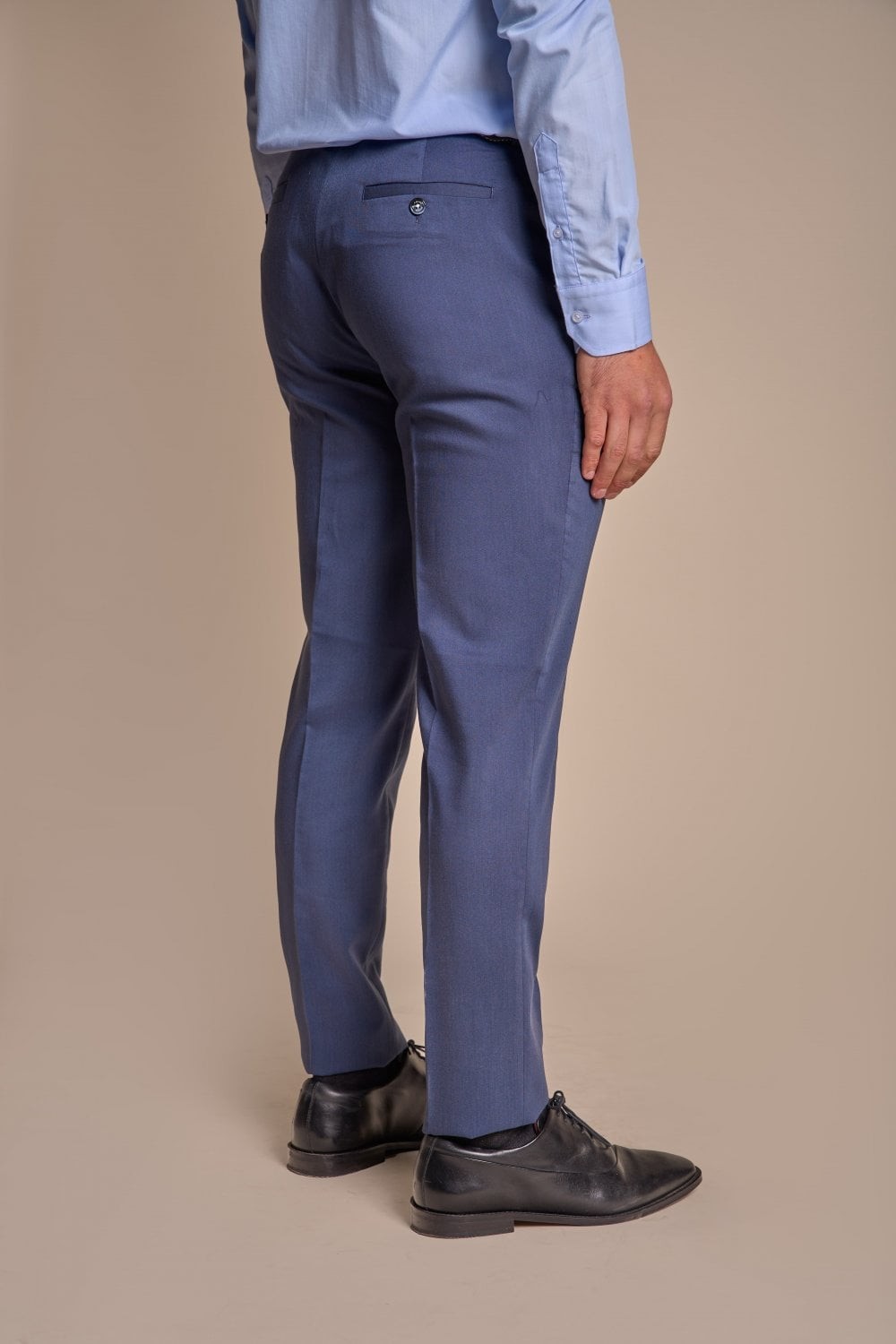 Men's Slim Fit Blue Formal Trousers- SPECTER