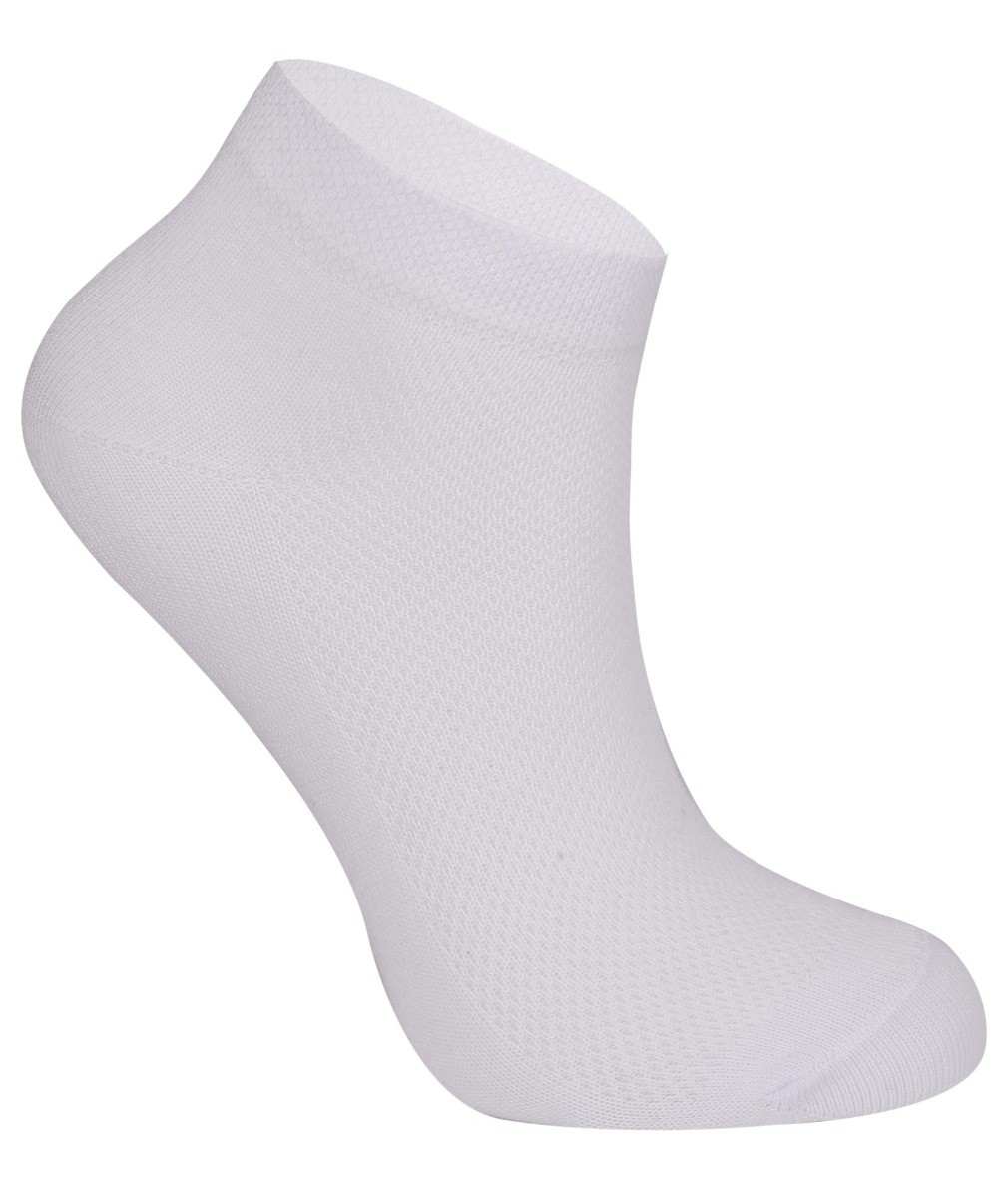 Unisex Stretch Cotton Ankle Socks, for Boys & Girls - White