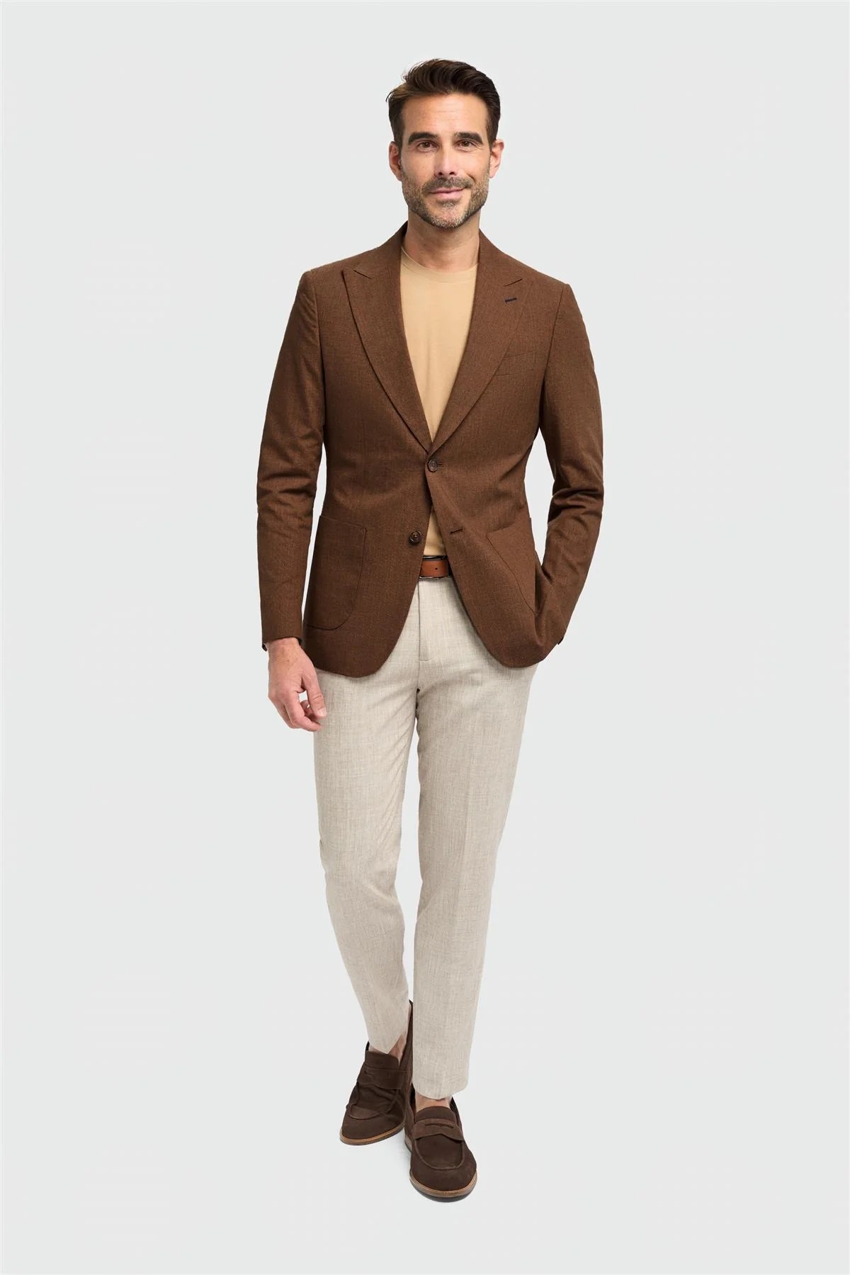 Men’s Rust Brown Cotton Formal Blazer - Edison