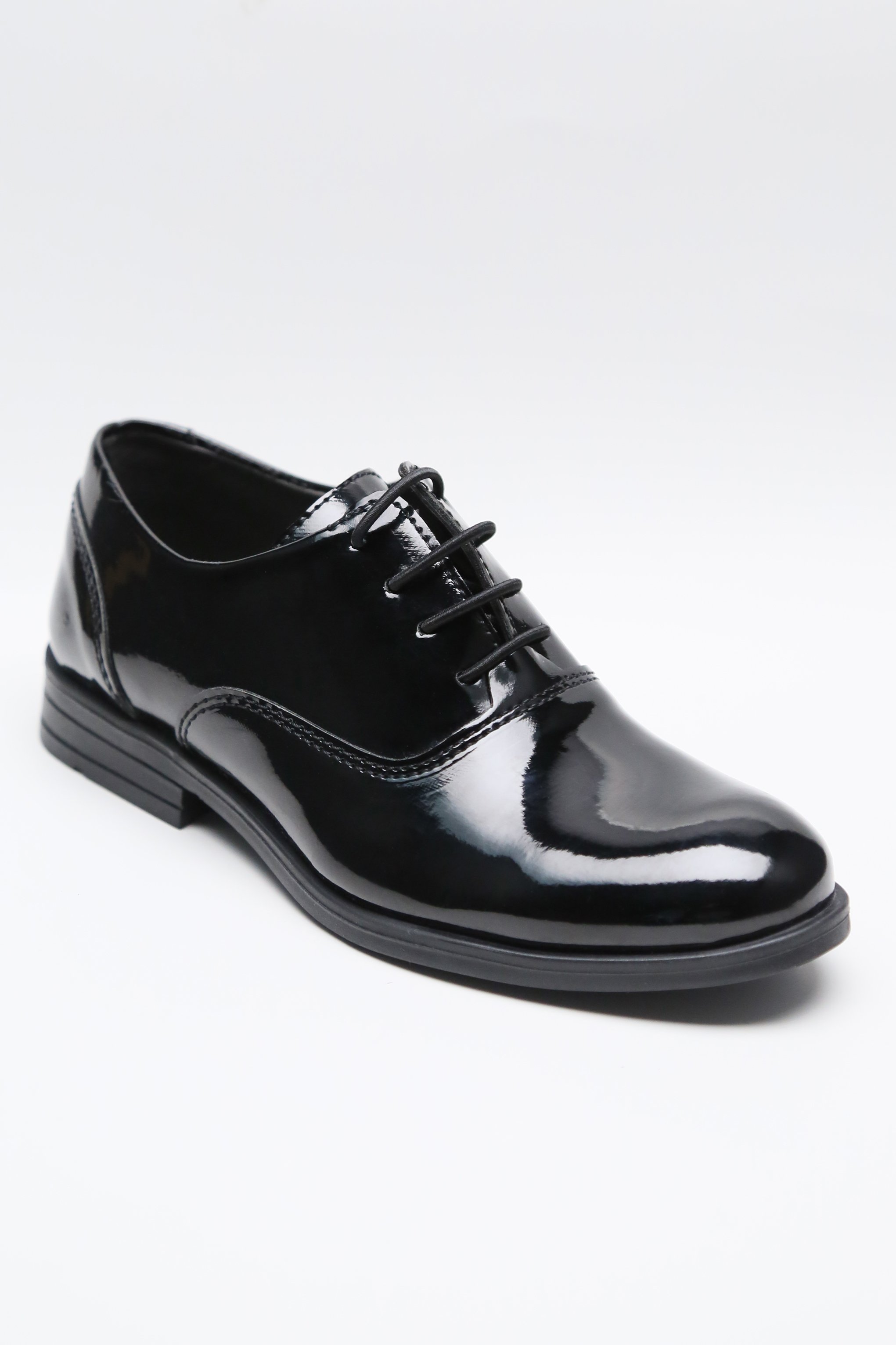 Boys’ Patent Black Lace-Up Oxford Formal Shoes - Regal