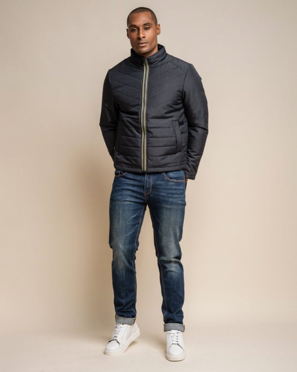 Men's Padded Puffer Midi Coat - Keanan