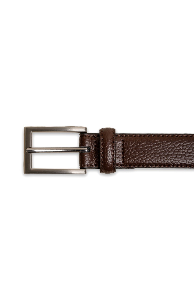 Men's Patent Leather Dress Belt  - Brown