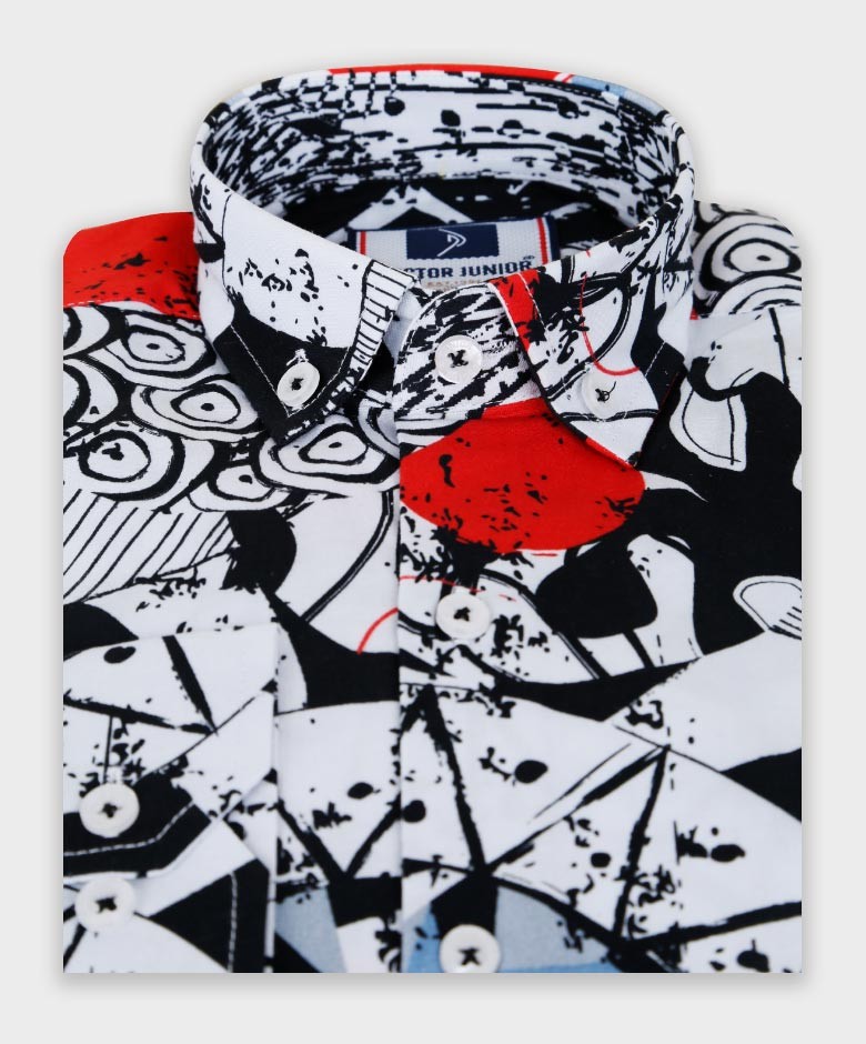 Boys Zen Doodle Printed Fashion Shirt