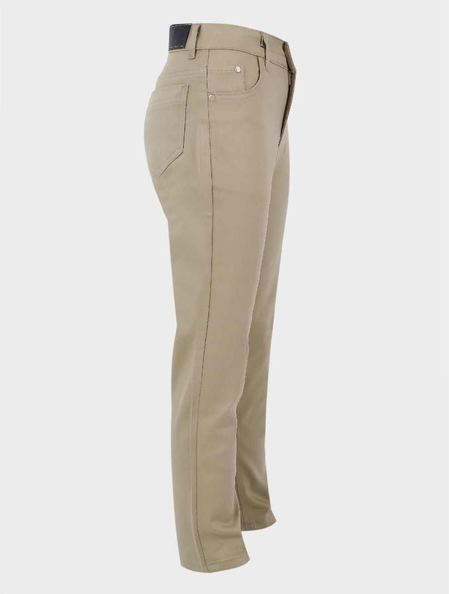 Boys Casual Stretch Chino Trousers - Beige