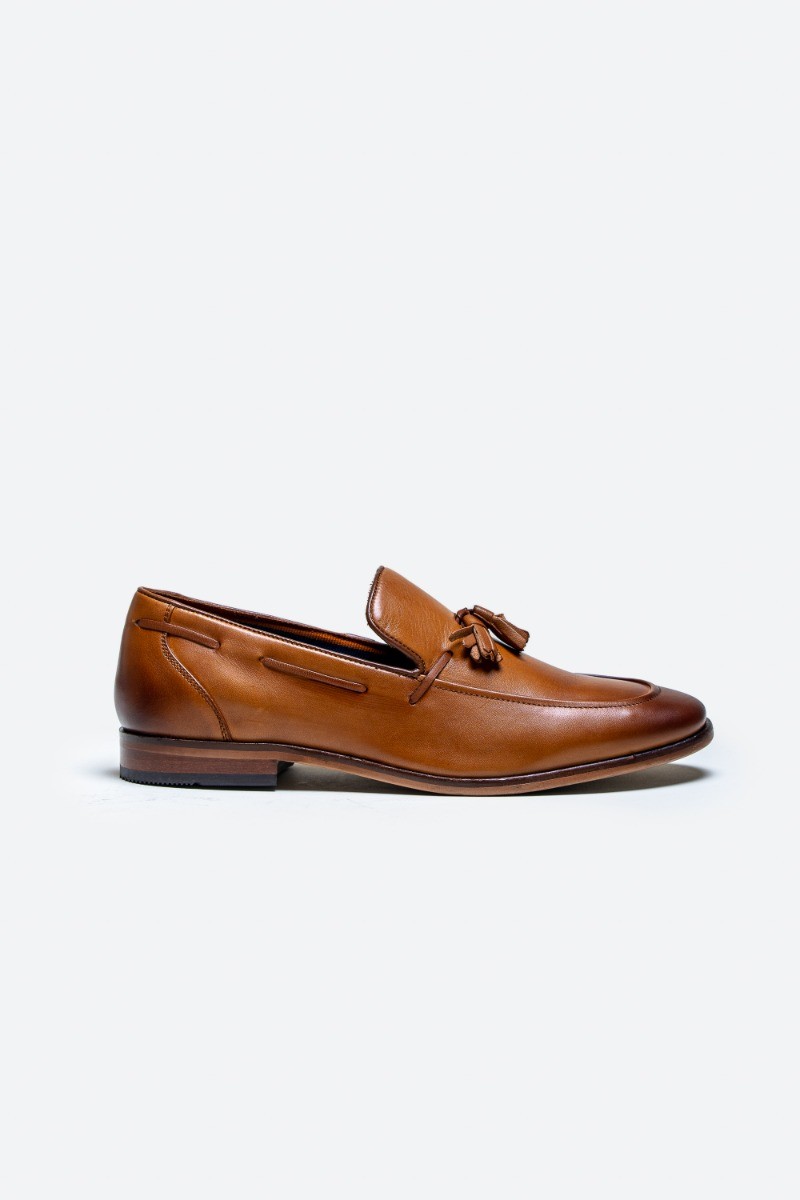 Men's Leather Slip On Tassel Loafer - FREEMONT