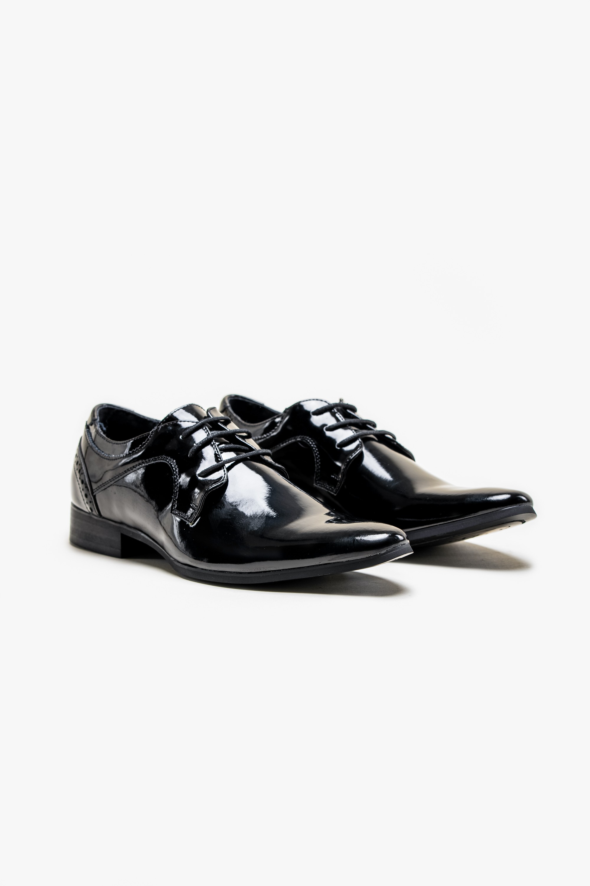 Men's Patent Lace up Tuxedo Shoes - SCOTT Black - Black