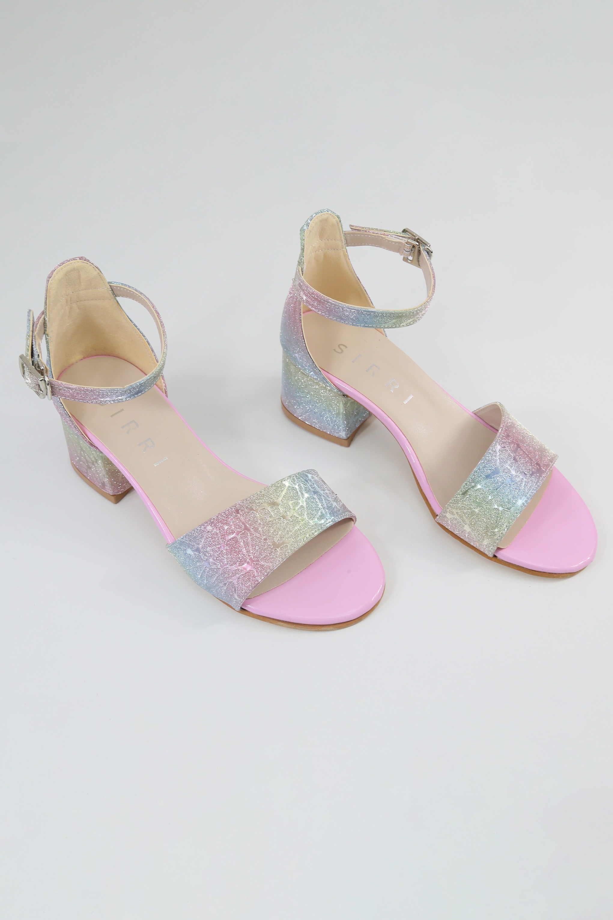 Girls Rainbow Patterned Block Heel Sandals - JENNY