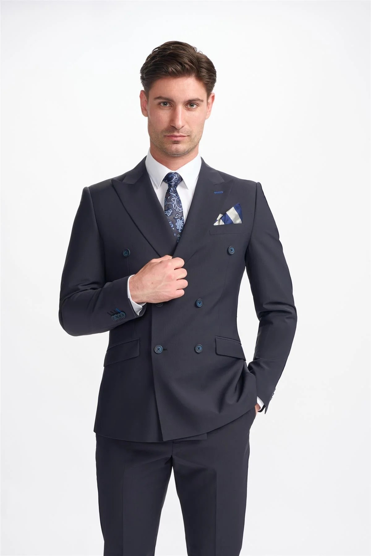 Men’s Wool Blend Double-breasted Suit – BOND D/B