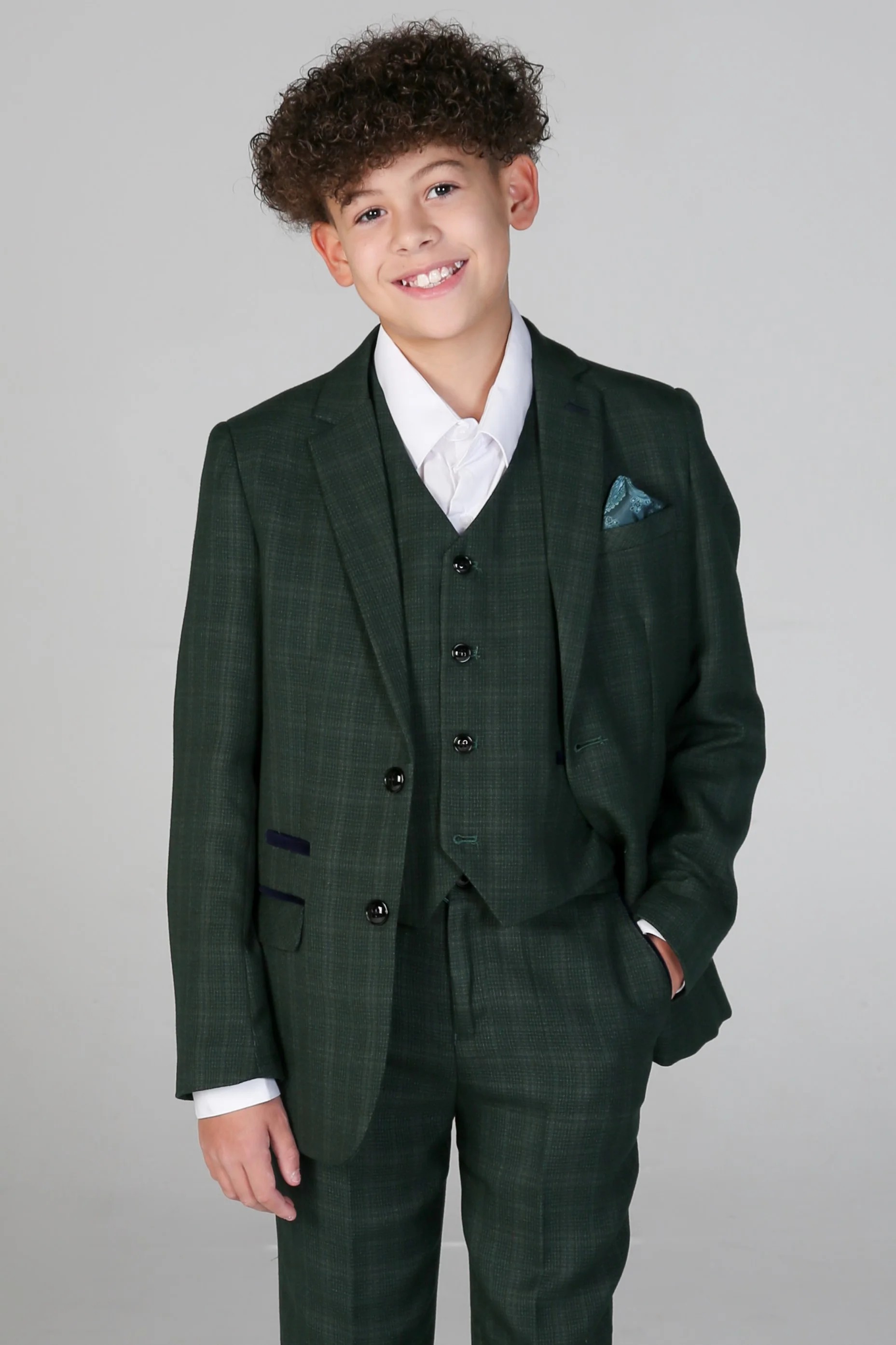 Boys’ Tailored Fit Tweed Check Suit – LEO