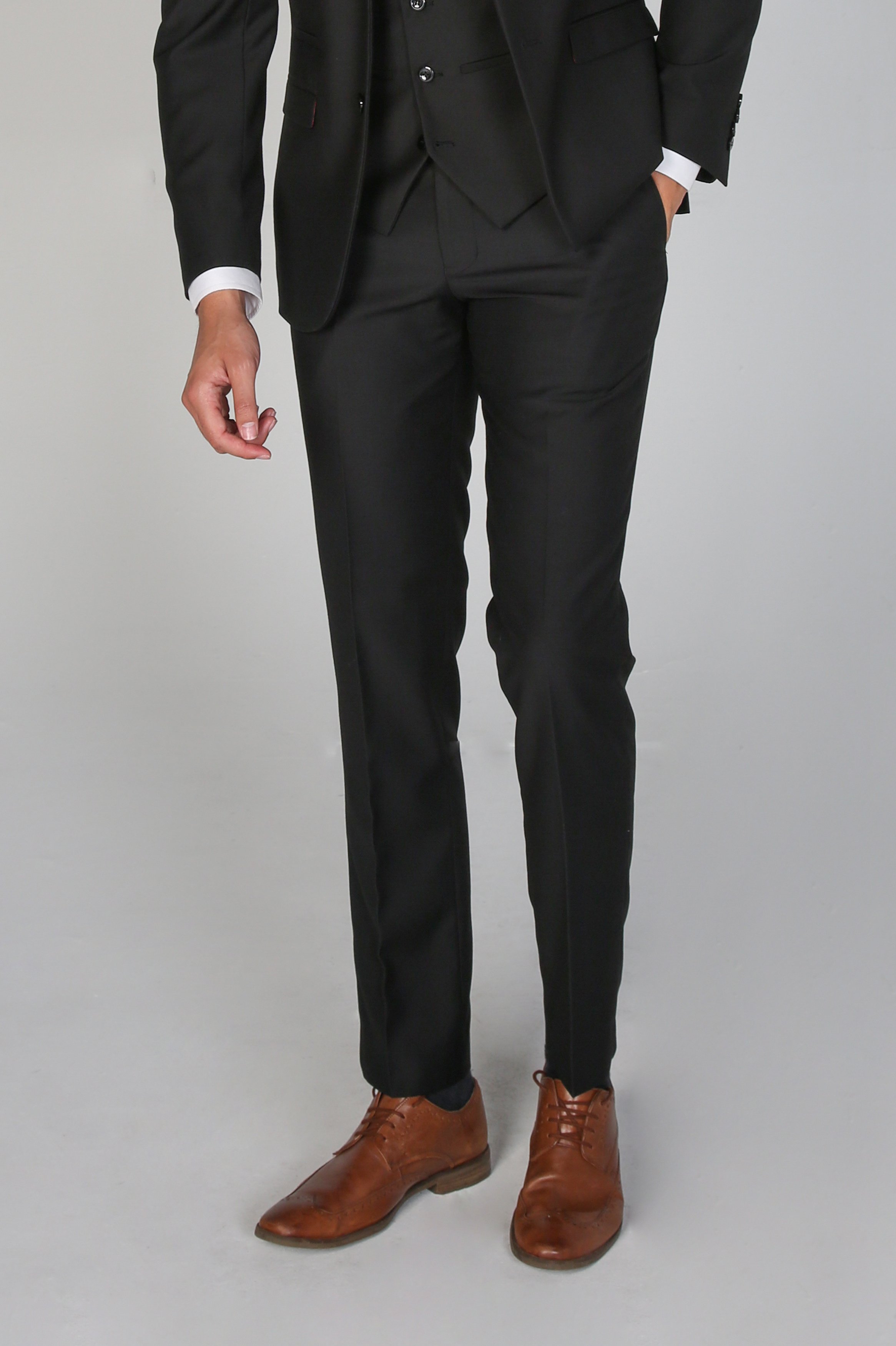 Men's Tailored Fit Black Trousers - PARKER