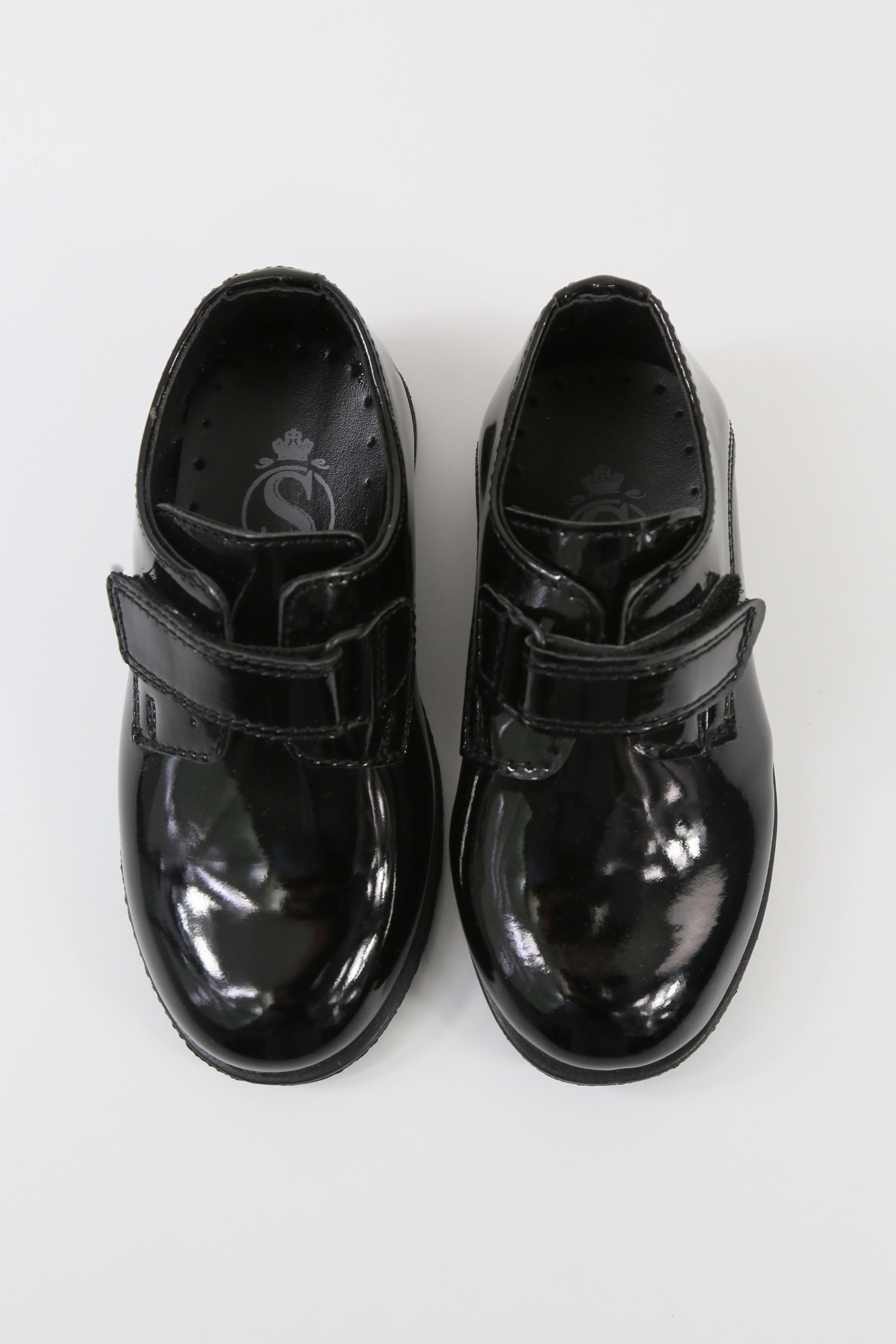 Boys Black Velcro Patent Dress shoes - MARCO