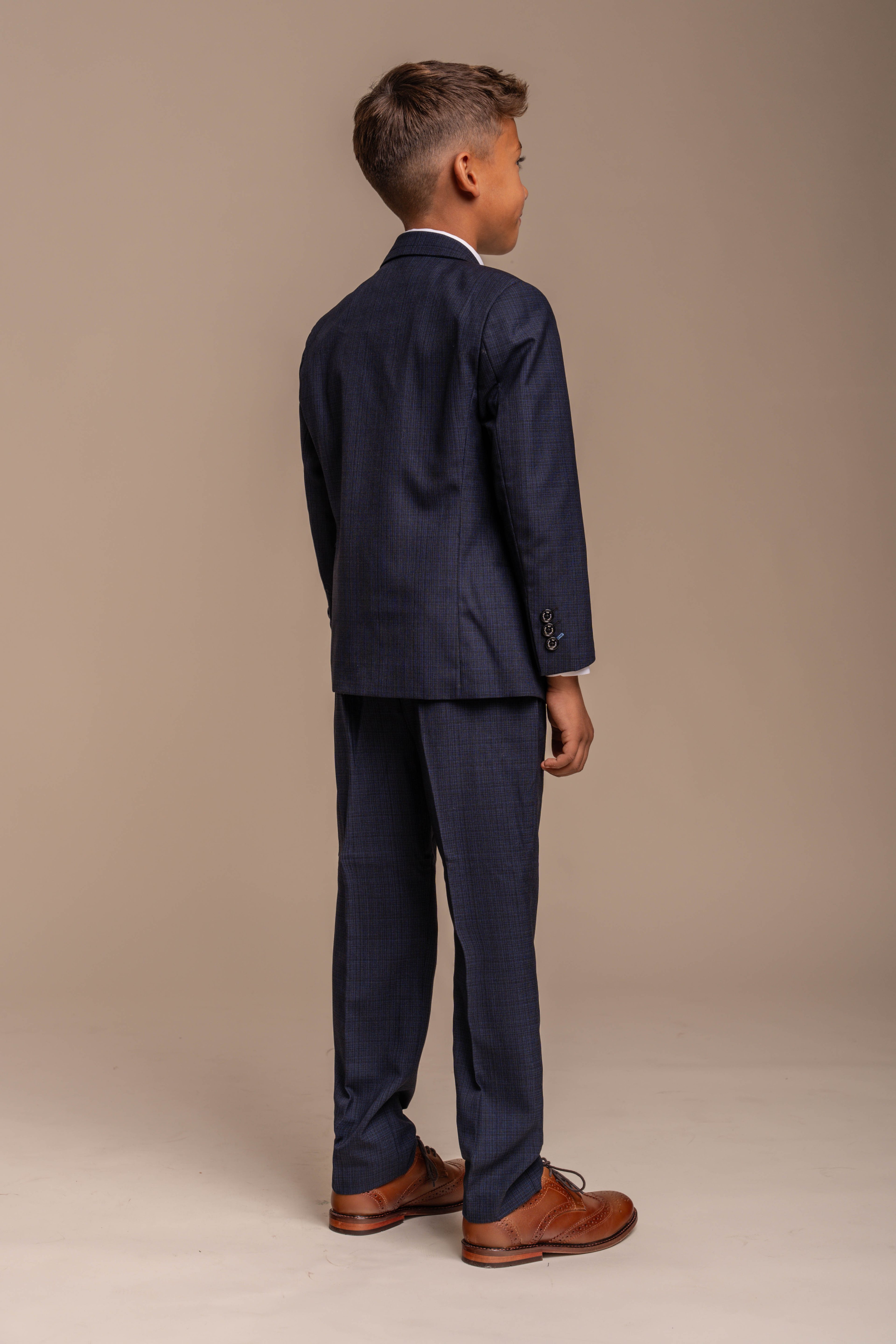 Boys Slim Fit Navy Suit - SEEBA - Navy Blue