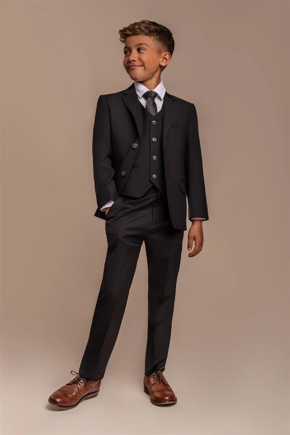 Boys Slim Fit Formal Black Suit - MARCO