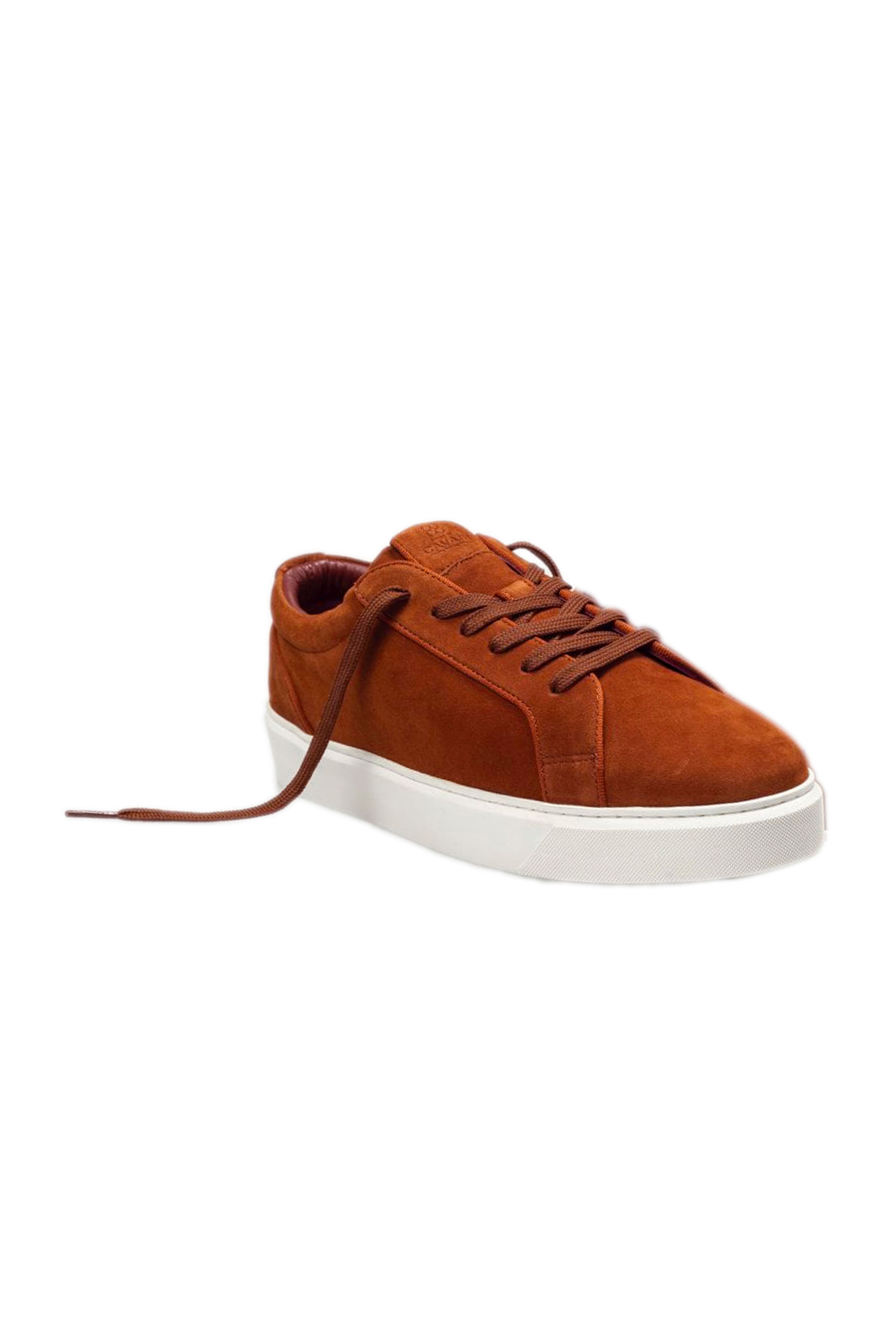 Men's Thick Rubber Sole Lace Up Sneakers - Rust Brown