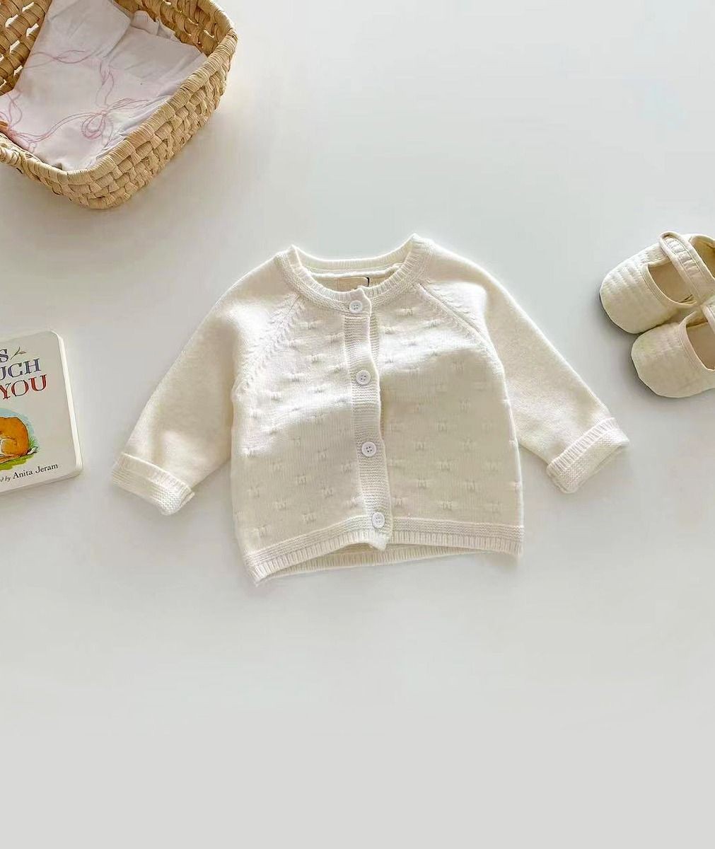 Baby Girls Vintage Ivory Knitted Cardigan - 2405