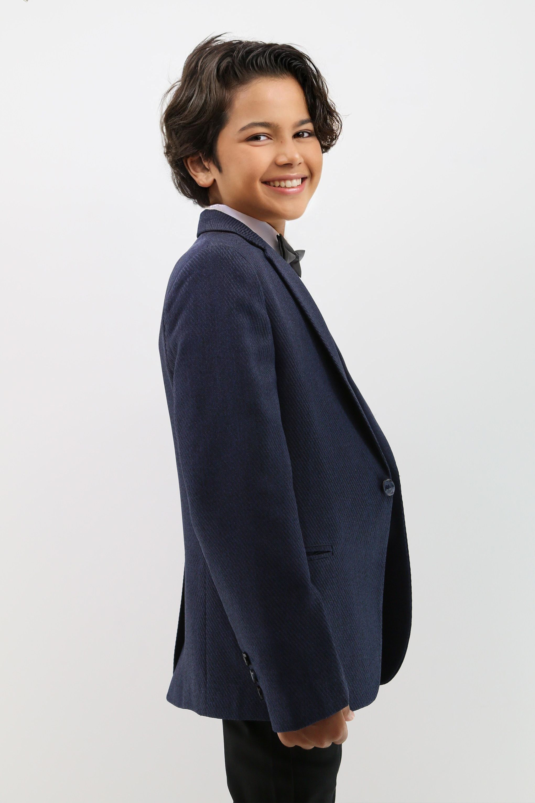 Boys Formal Textured Tweed Blazer