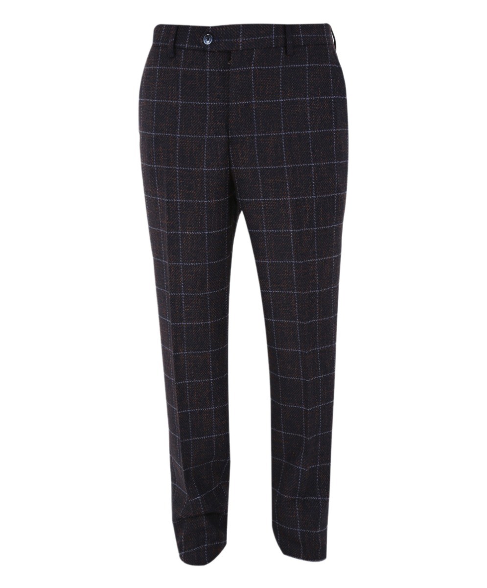 New Look skinny suit pants in gray & blue check | ASOS