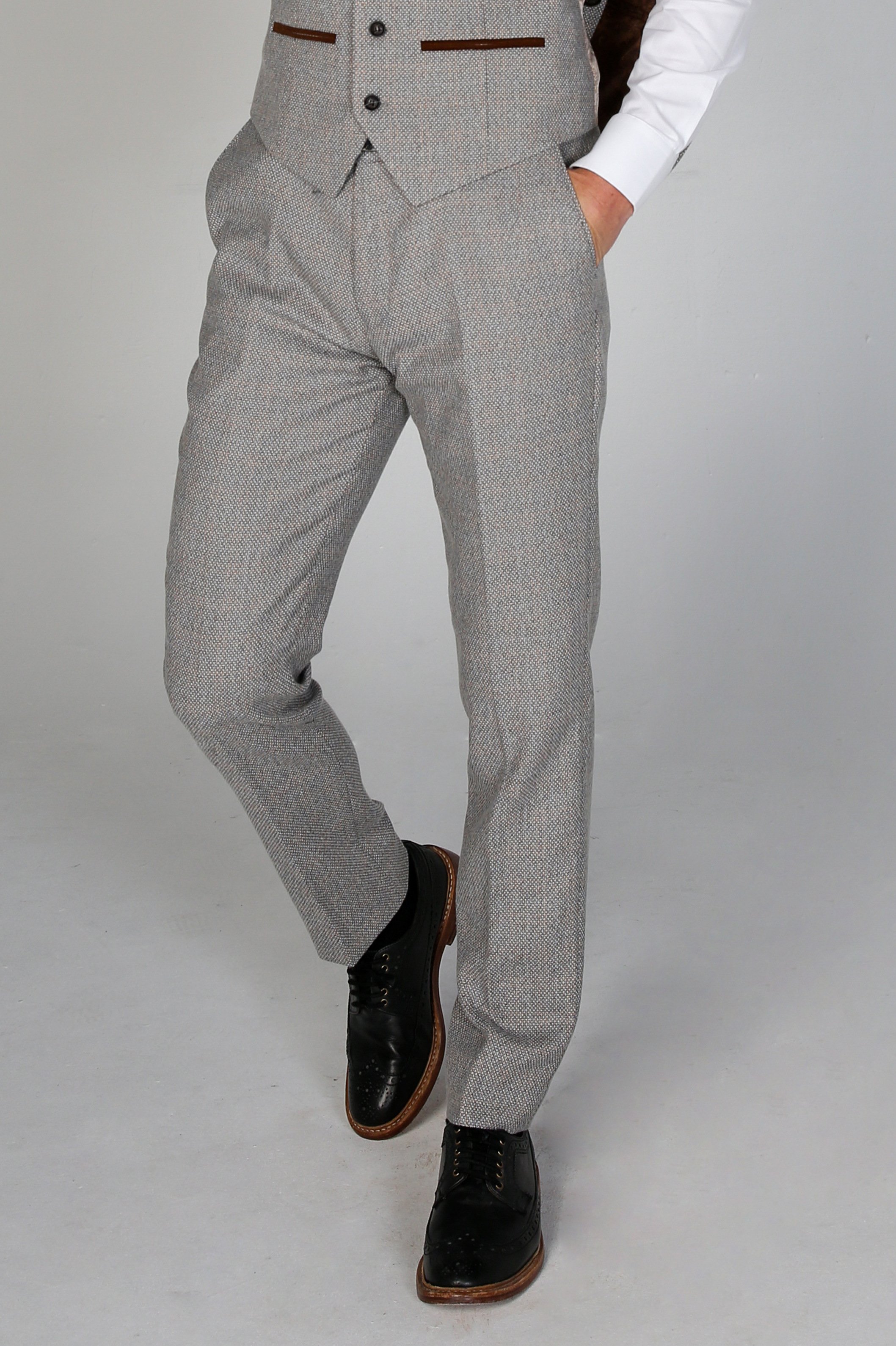 Men'S Tweed-like Formal Trousers - RALPH - Cream