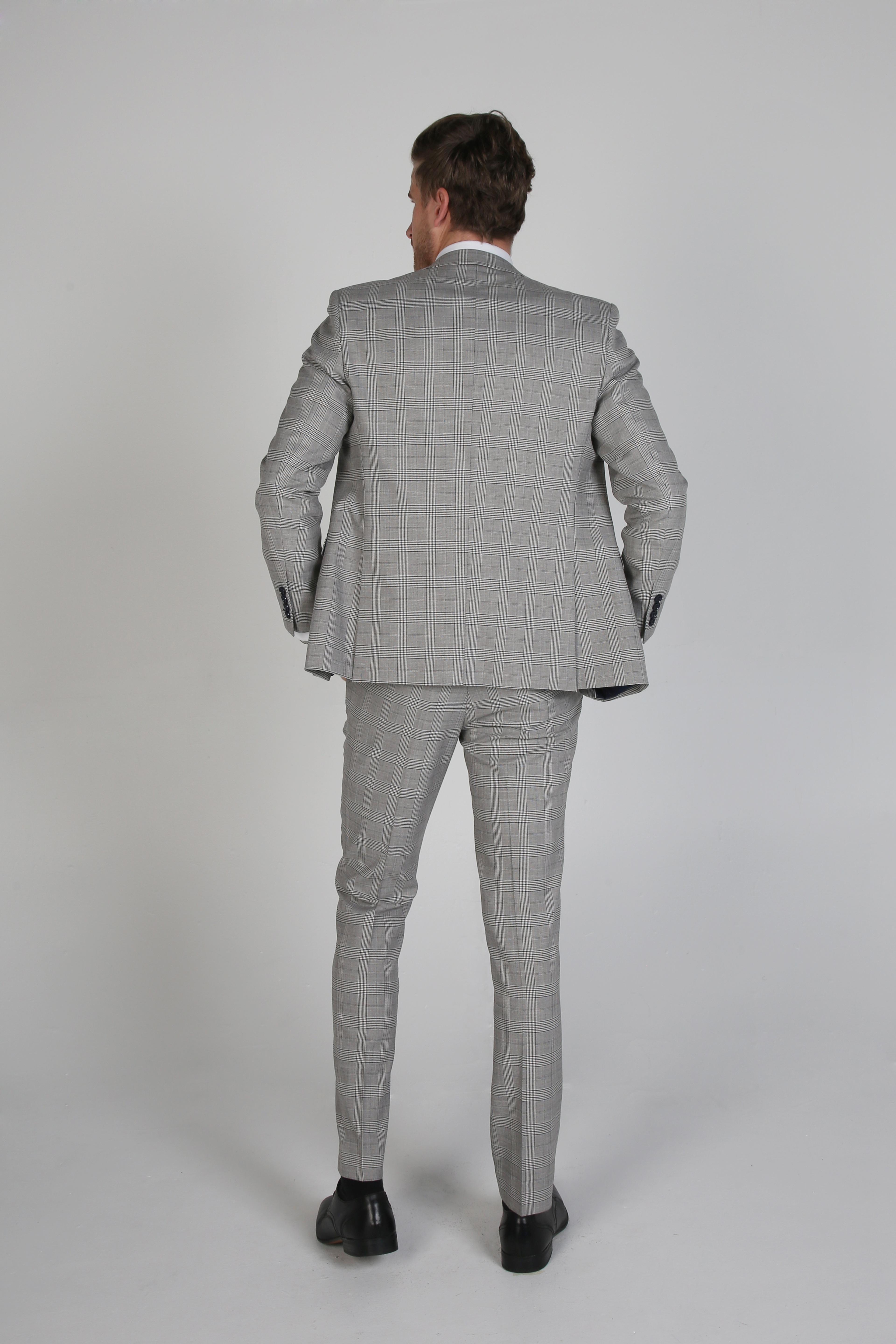 Men's Windowpane Tweed Check Formal Suit - HUGO