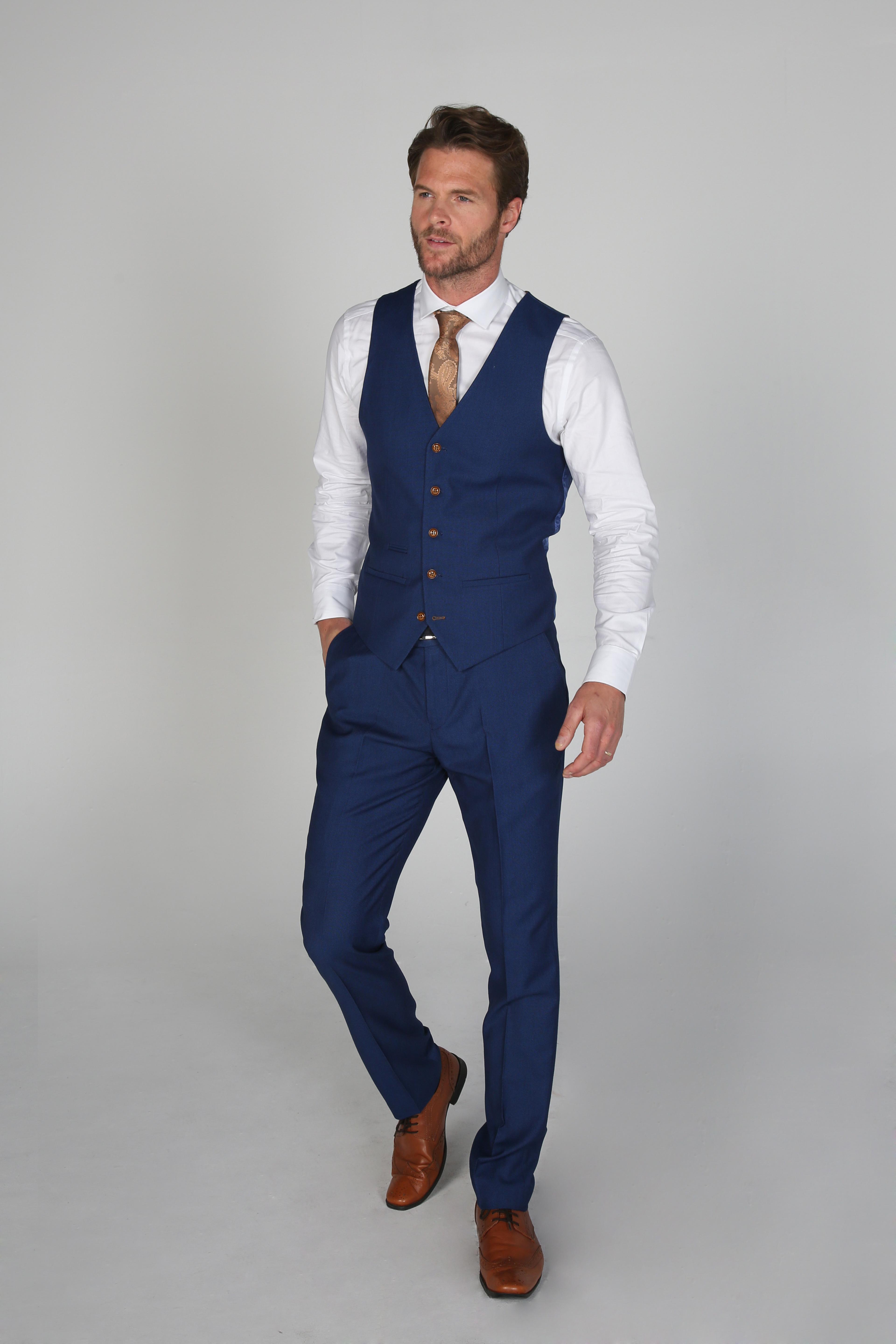 Men's Tailored Fit Blue Suit - MAYFAIR