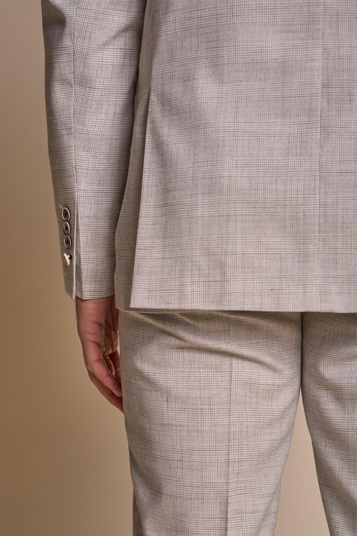 Men’s Slim Fit Tweed Check Grey Suit Jacket – RIPLEY Stone