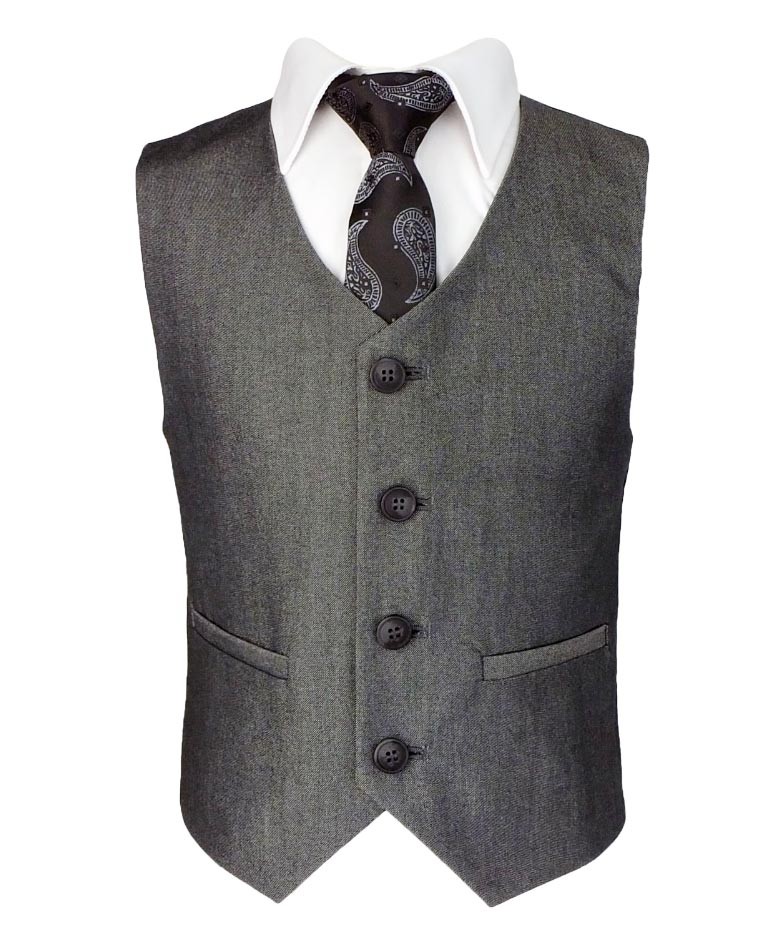 Boys Slim Fit Dark Grey Suit - VERONA