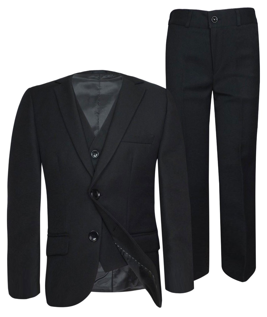 Boys Tailored Fit Formal Suit - Black
