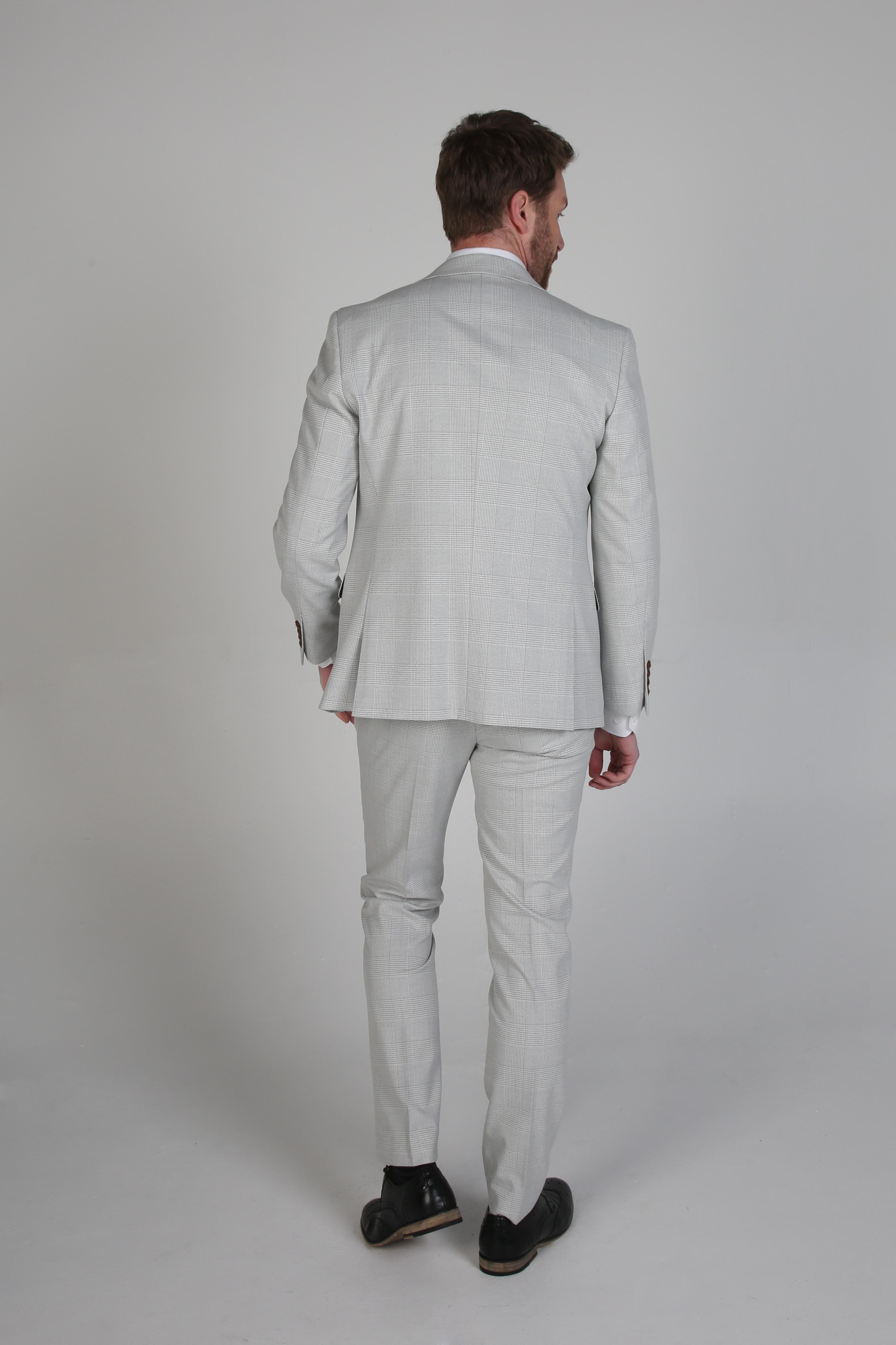 Men's Tailored Fit Check Suit - MARK STONE