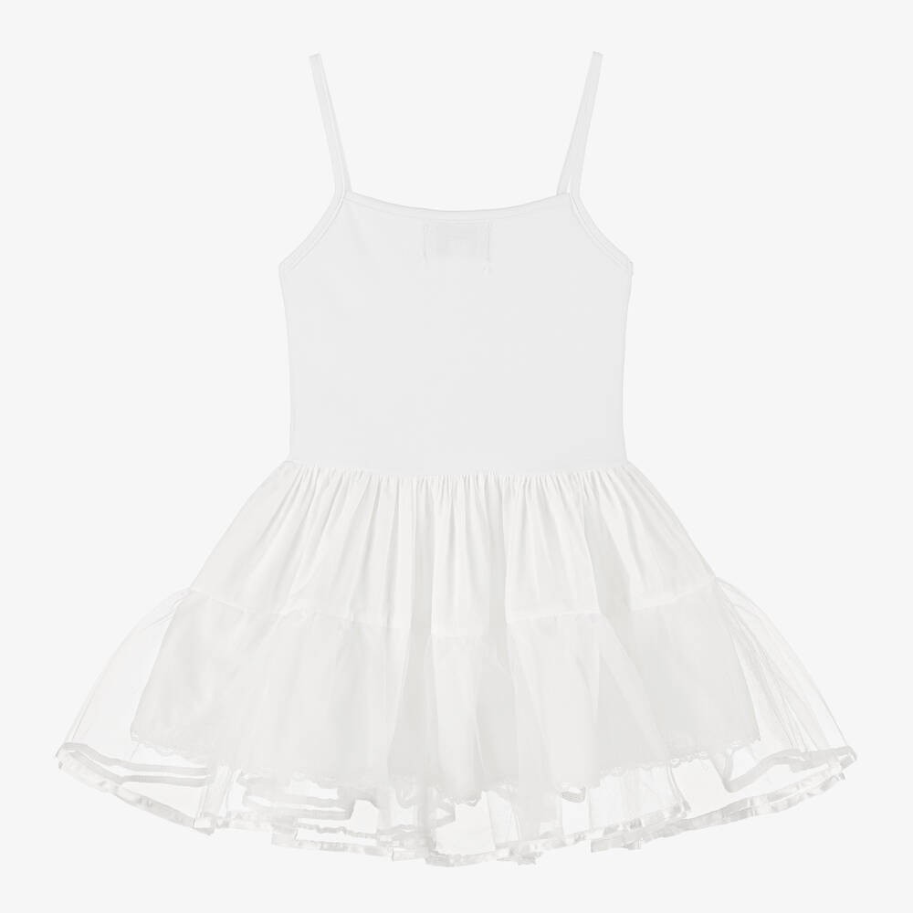 Baby & Girls Ballerina Petticoat White Cotton Dress - White