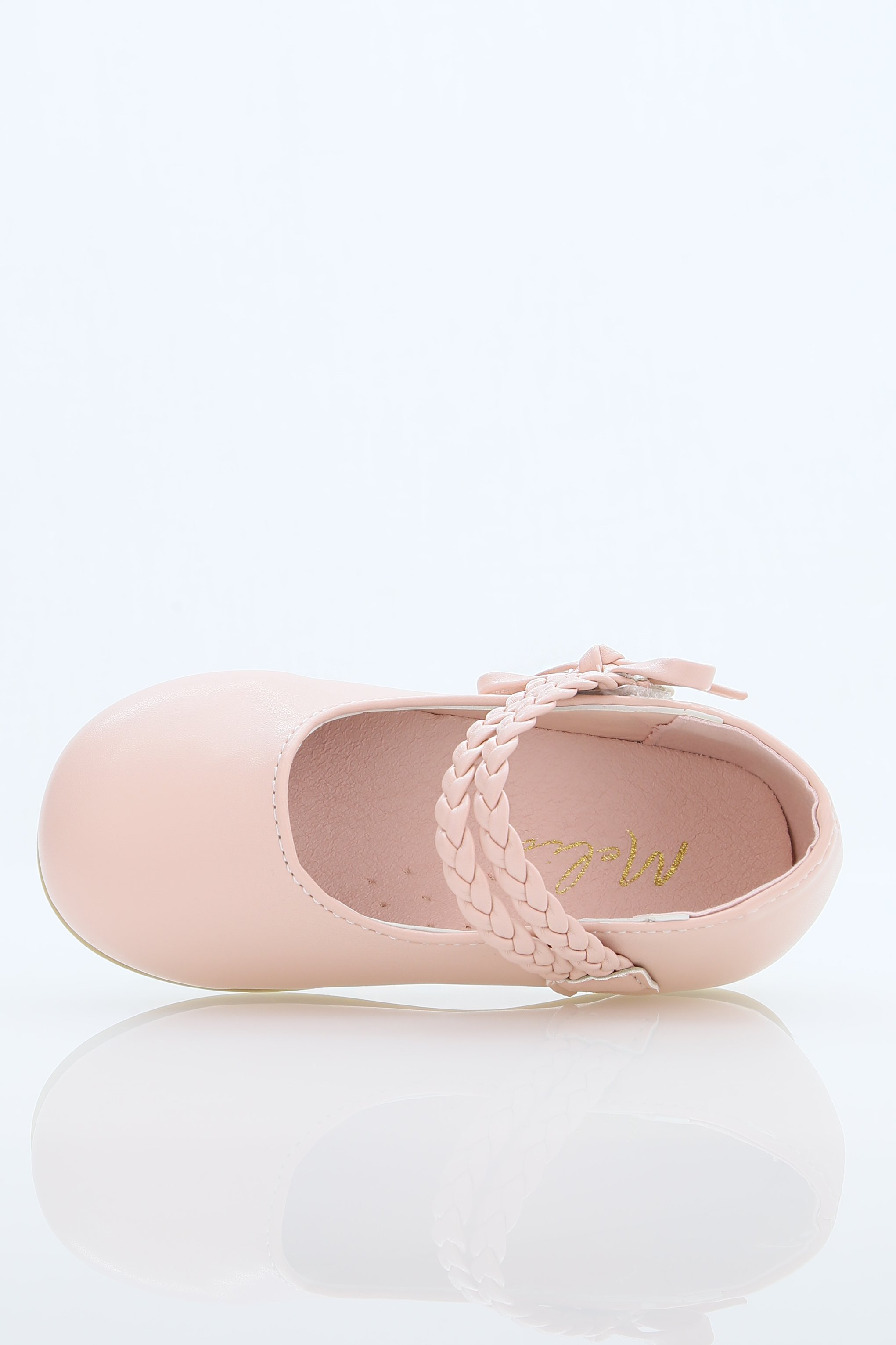 Little Girls’ Braided Strap Mary Jane Shoes with Bow - OPHELIA