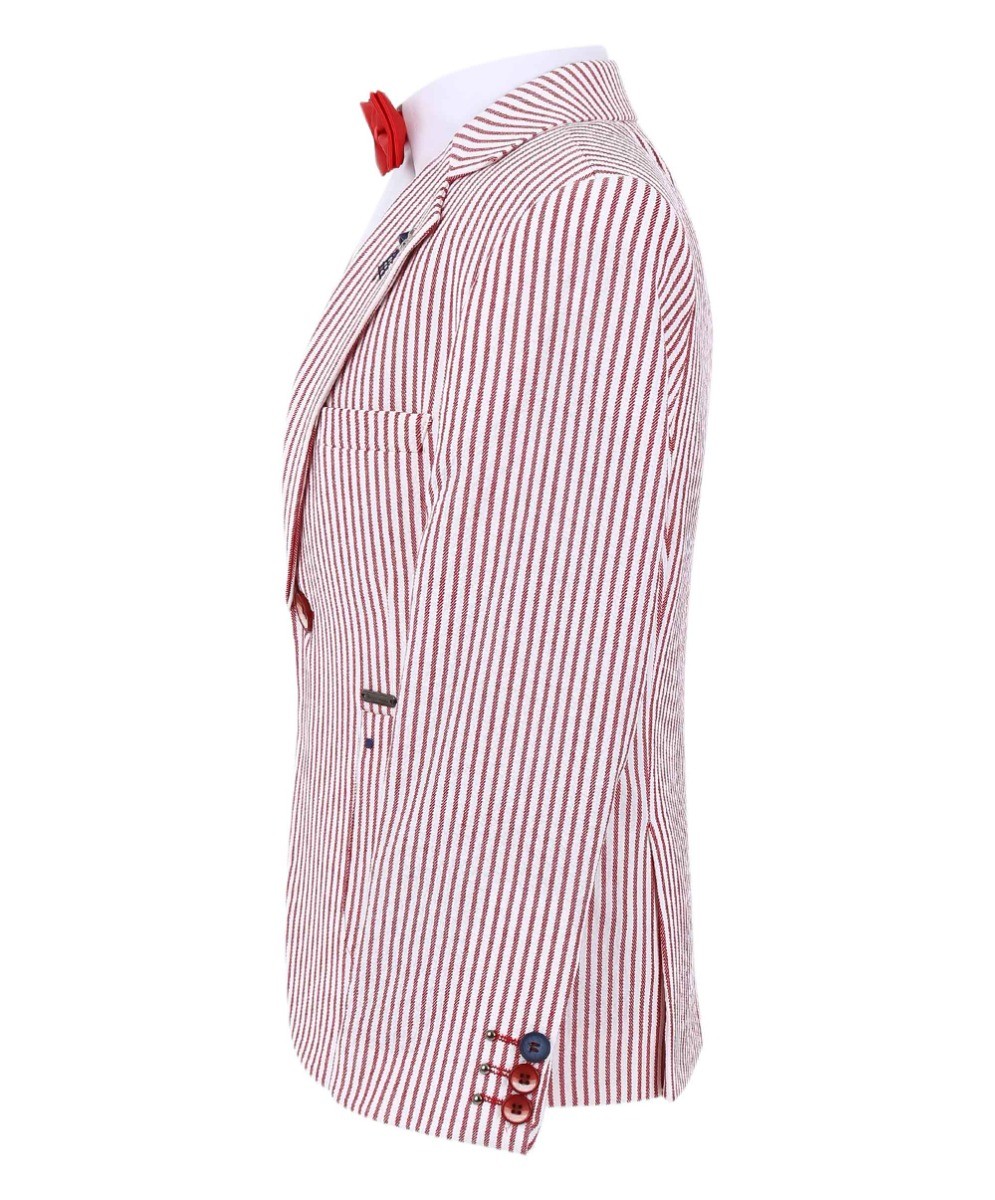 Boys Slim Fit Pinstripe Boating Blazer