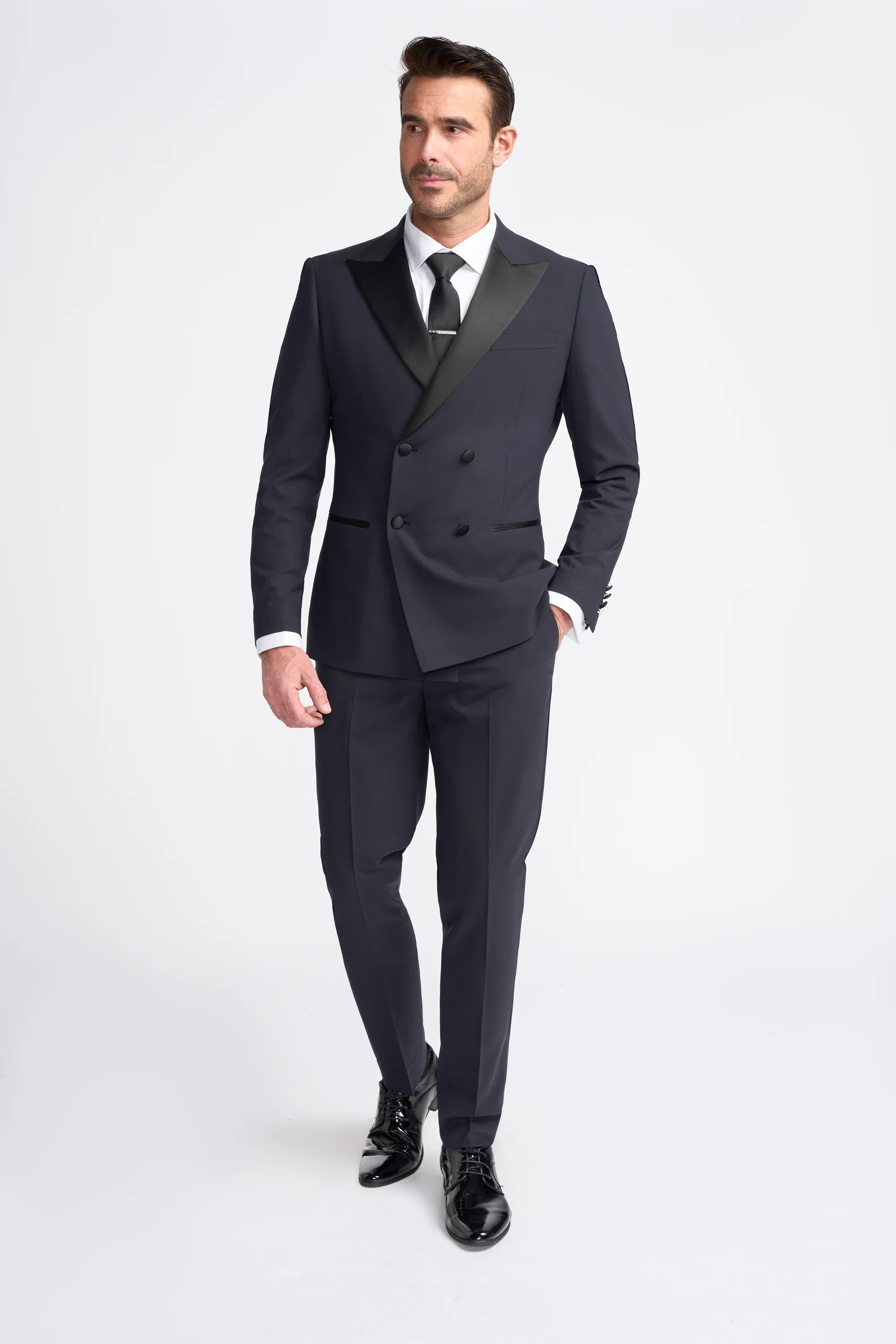 Men’s Satin Lapel Double-breasted Suit – ASPEN D/B