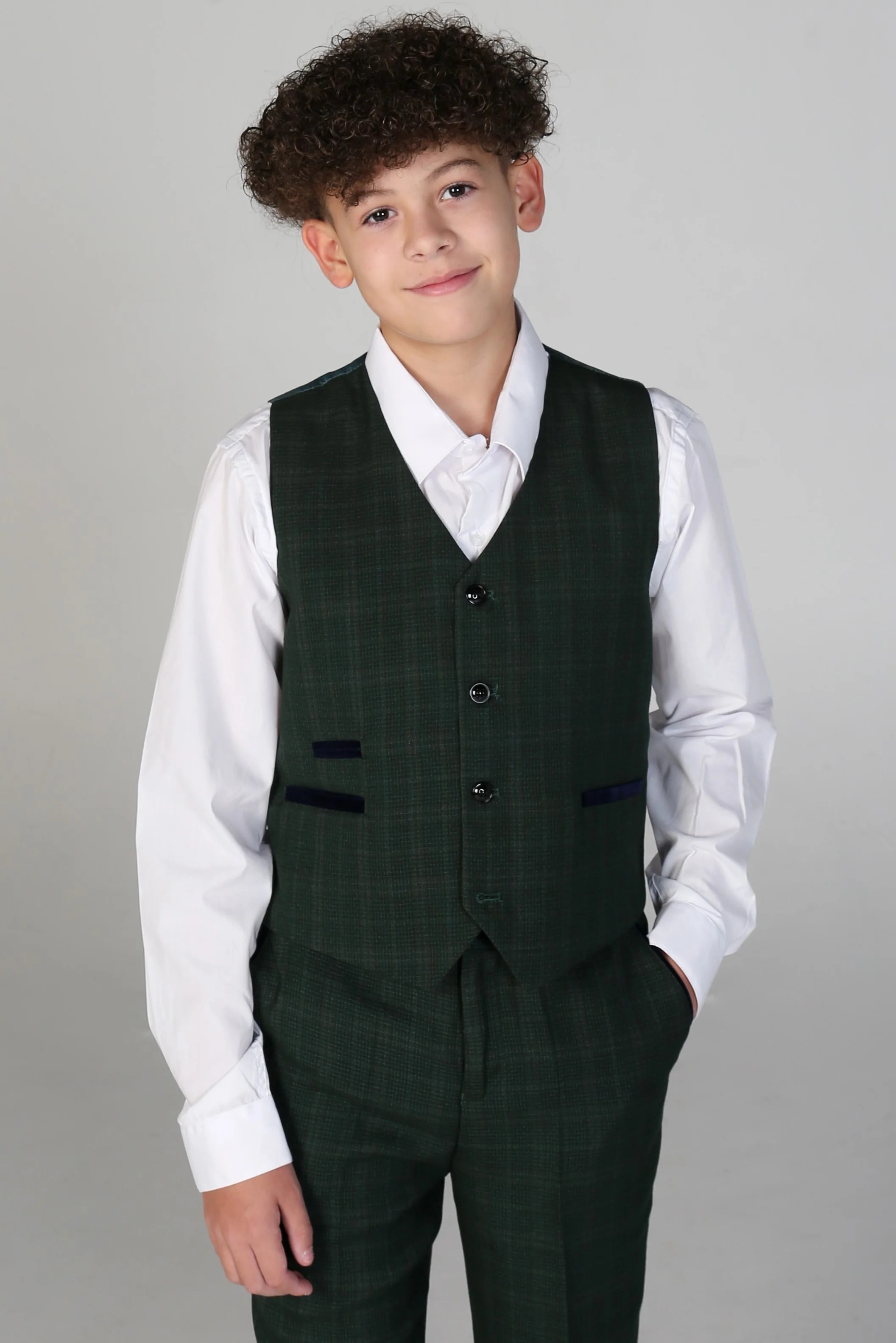 Boys’ Tailored Fit Tweed Check Suit – LEO