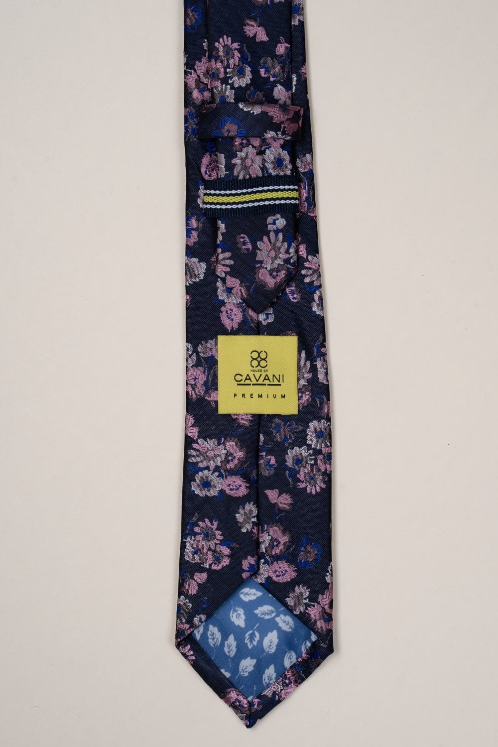 Men's Floral Patterned Tie  - Navy and Pink