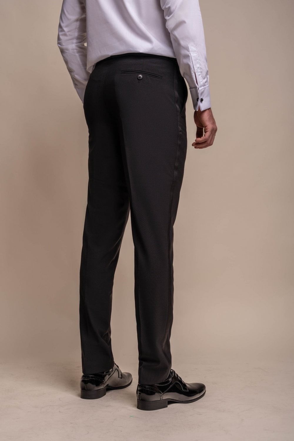 Men's Slim Fit Wool Blend Tuxedo Trousers - ASPEN