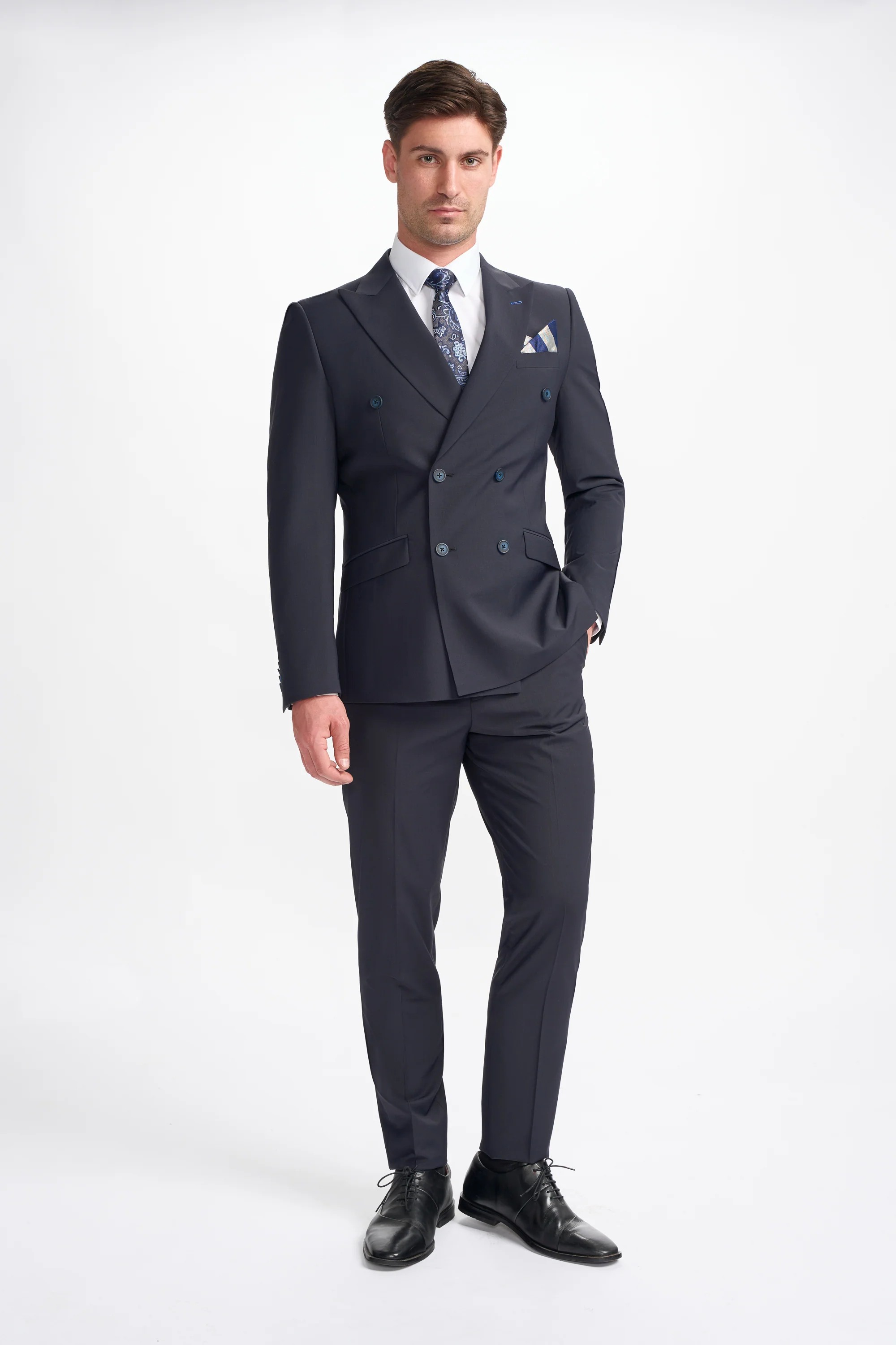 Men’s Wool Blend Double-breasted Suit – BOND D/B