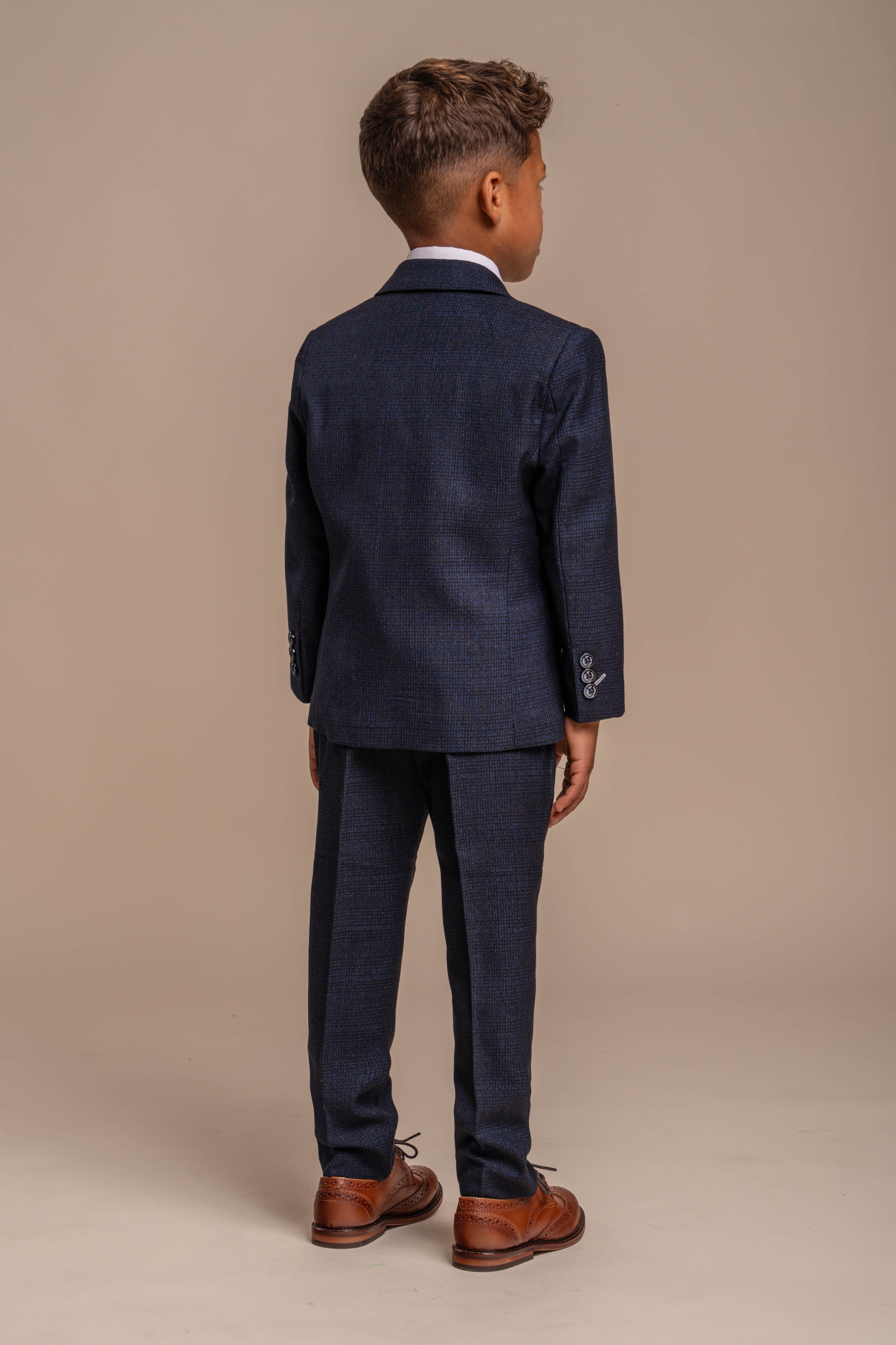 Boys Slim Fit Formal Suit - CARIDI - Navy Blue
