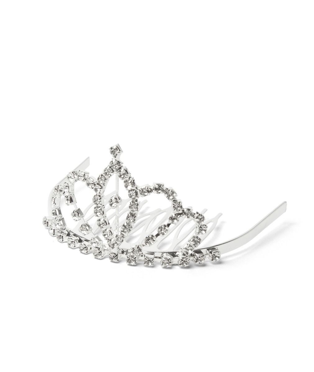 Girls Sparkling Silver Crystal Tiara Crown