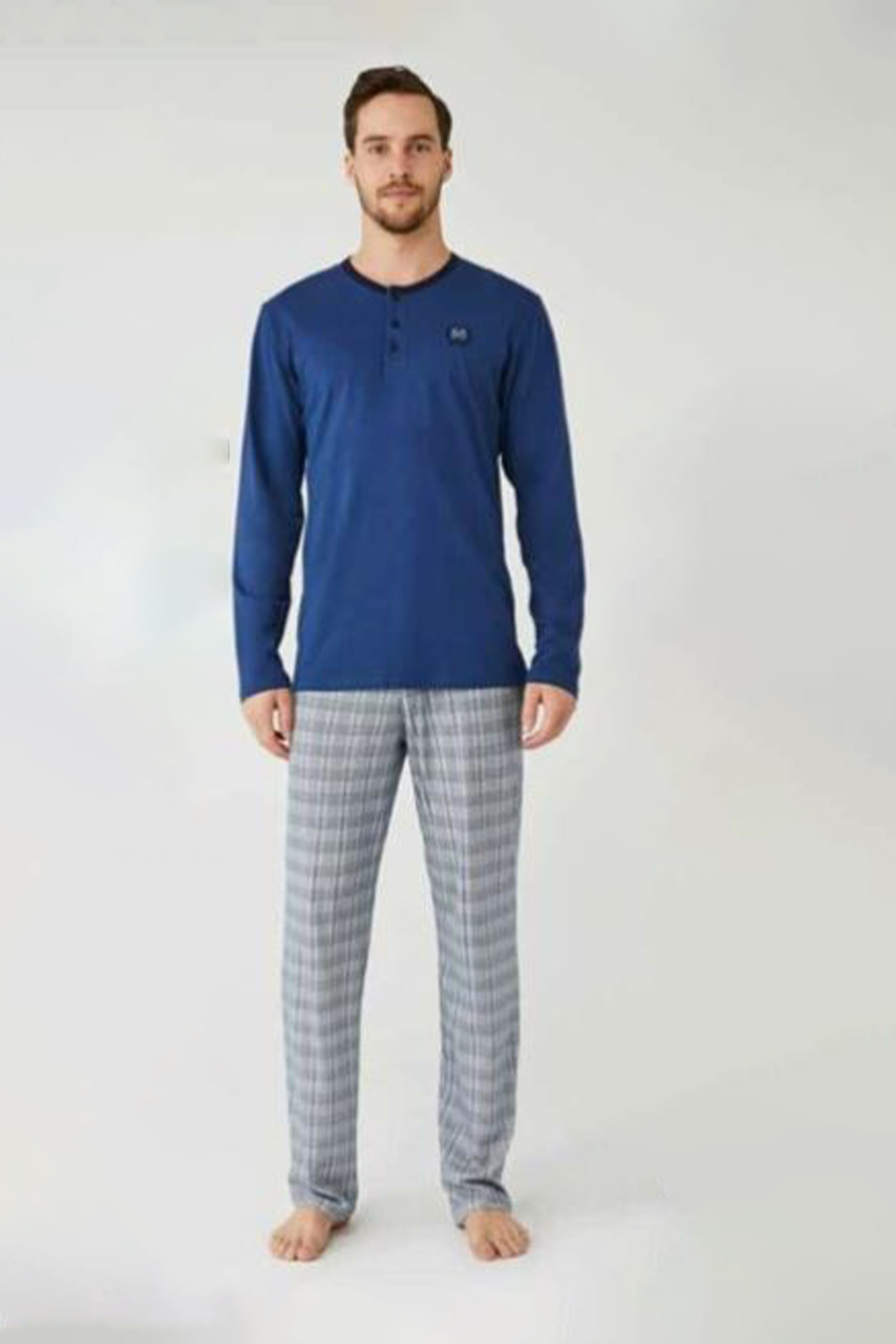Men's Cotton Navy Pyjama - Blue