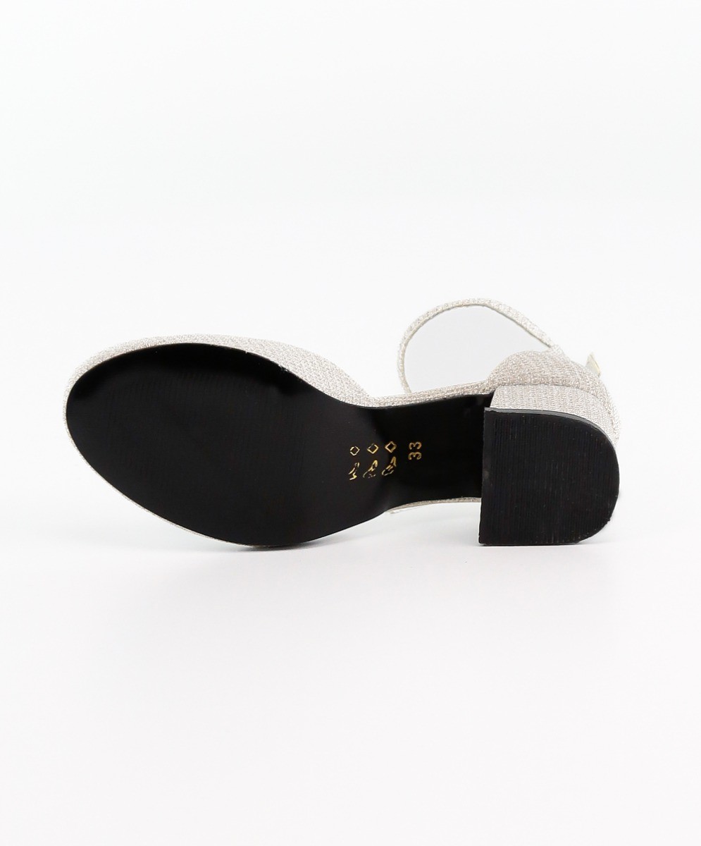 Girls Communion Block Heel Ankle Strap Dress Shoes - Cream - Gold